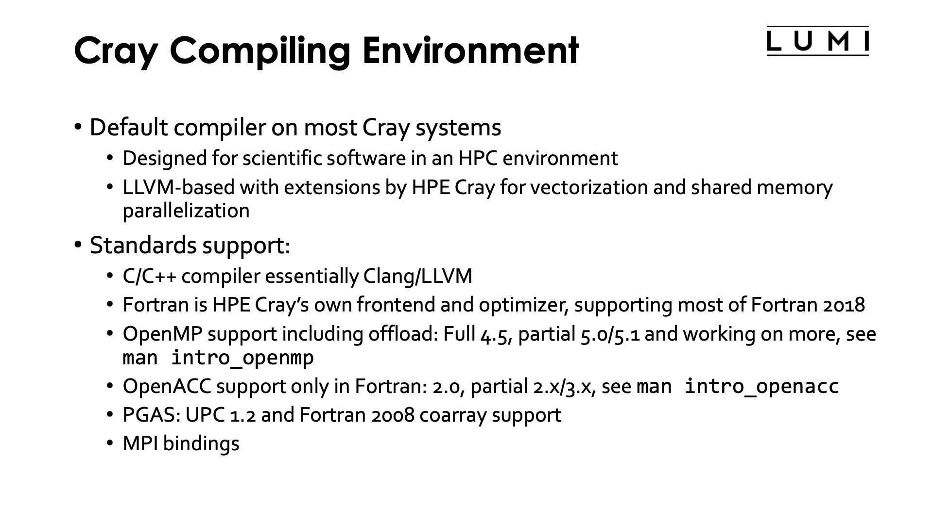 Slide Cray Compiling Environment