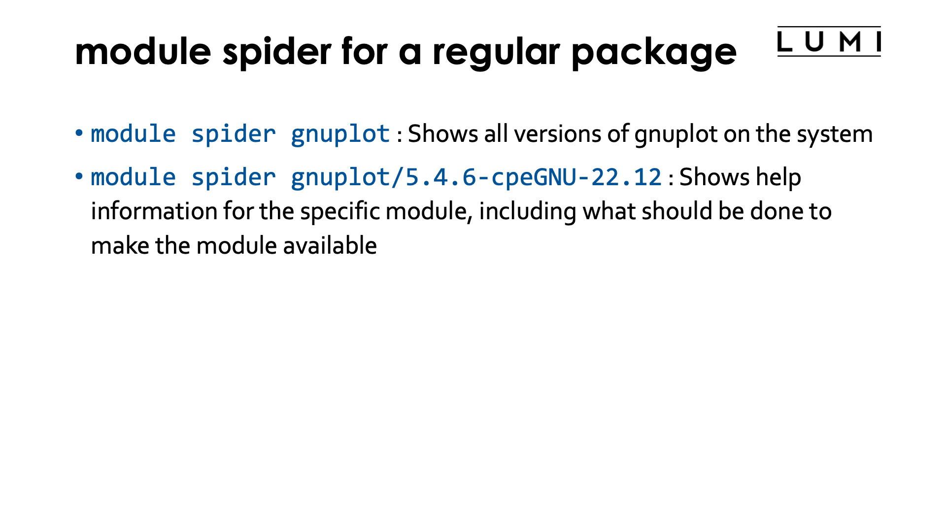 module spider for a regular package