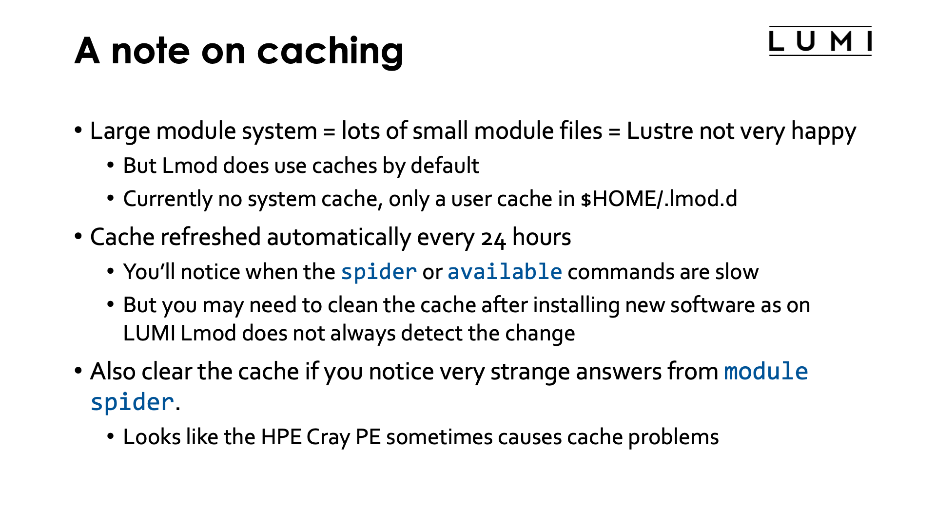 A note on caching