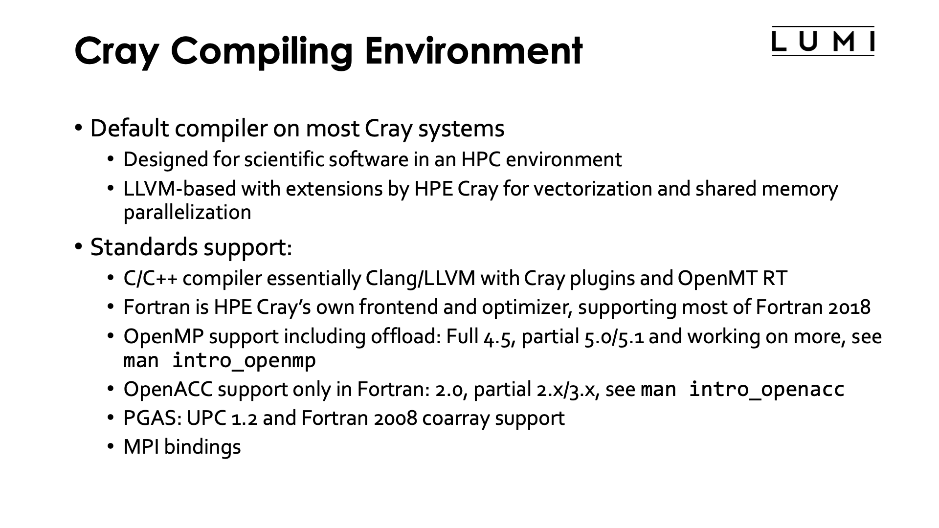 Slide Cray Compiling Environment