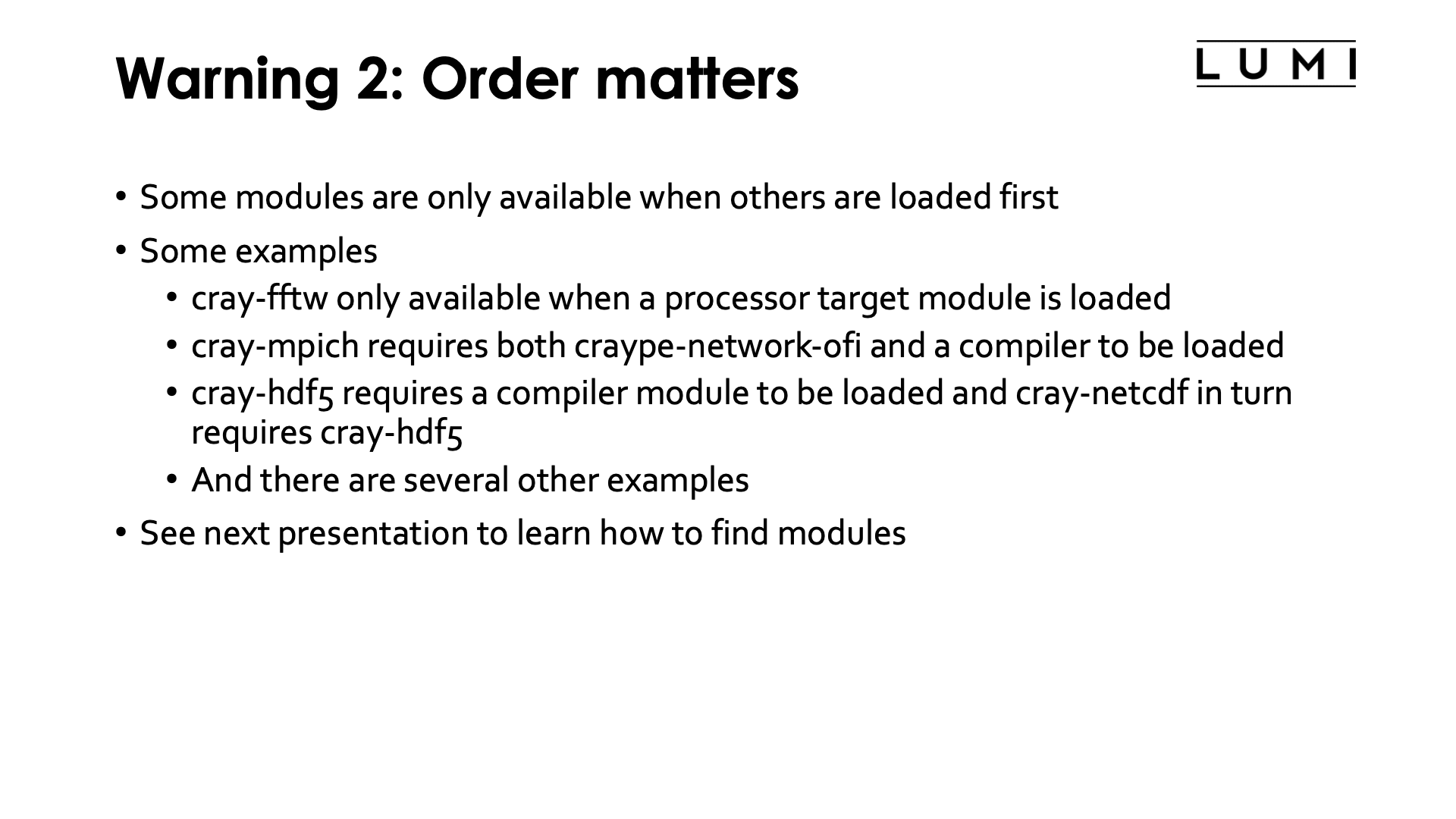 Slide Order of loading modules