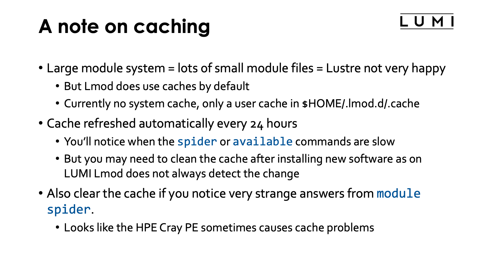 A note on caching