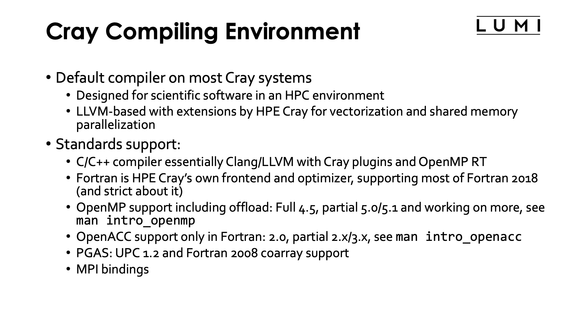 Slide Cray Compiling Environment