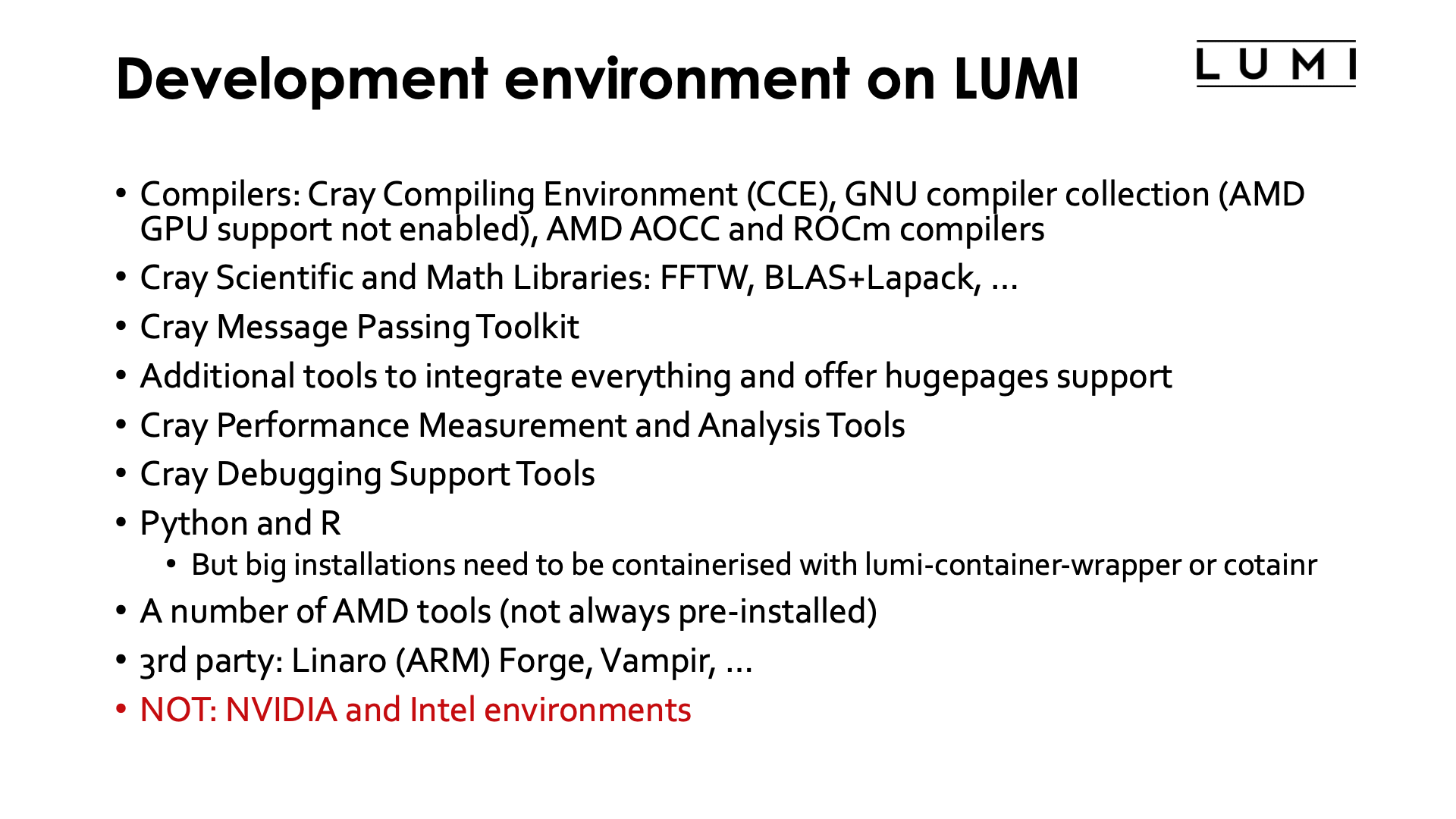 Slide Development environment