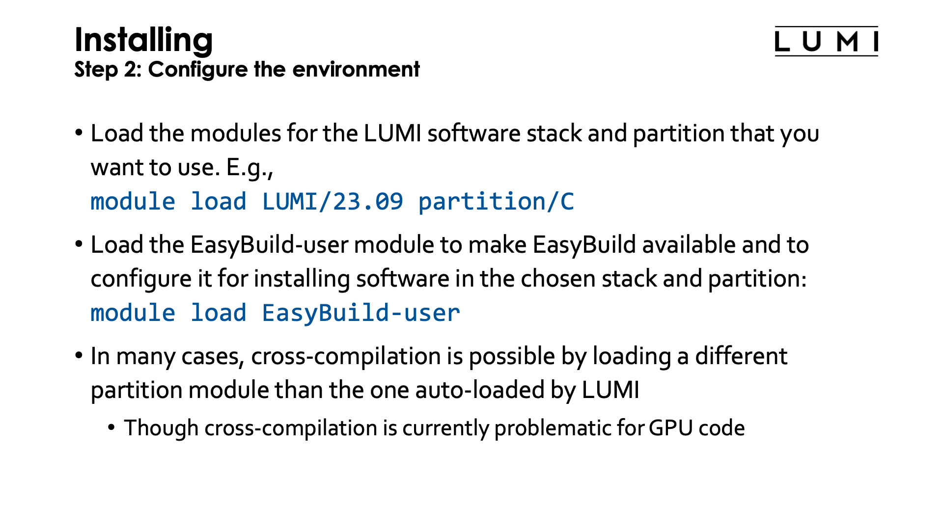 Installing: Configure the environment