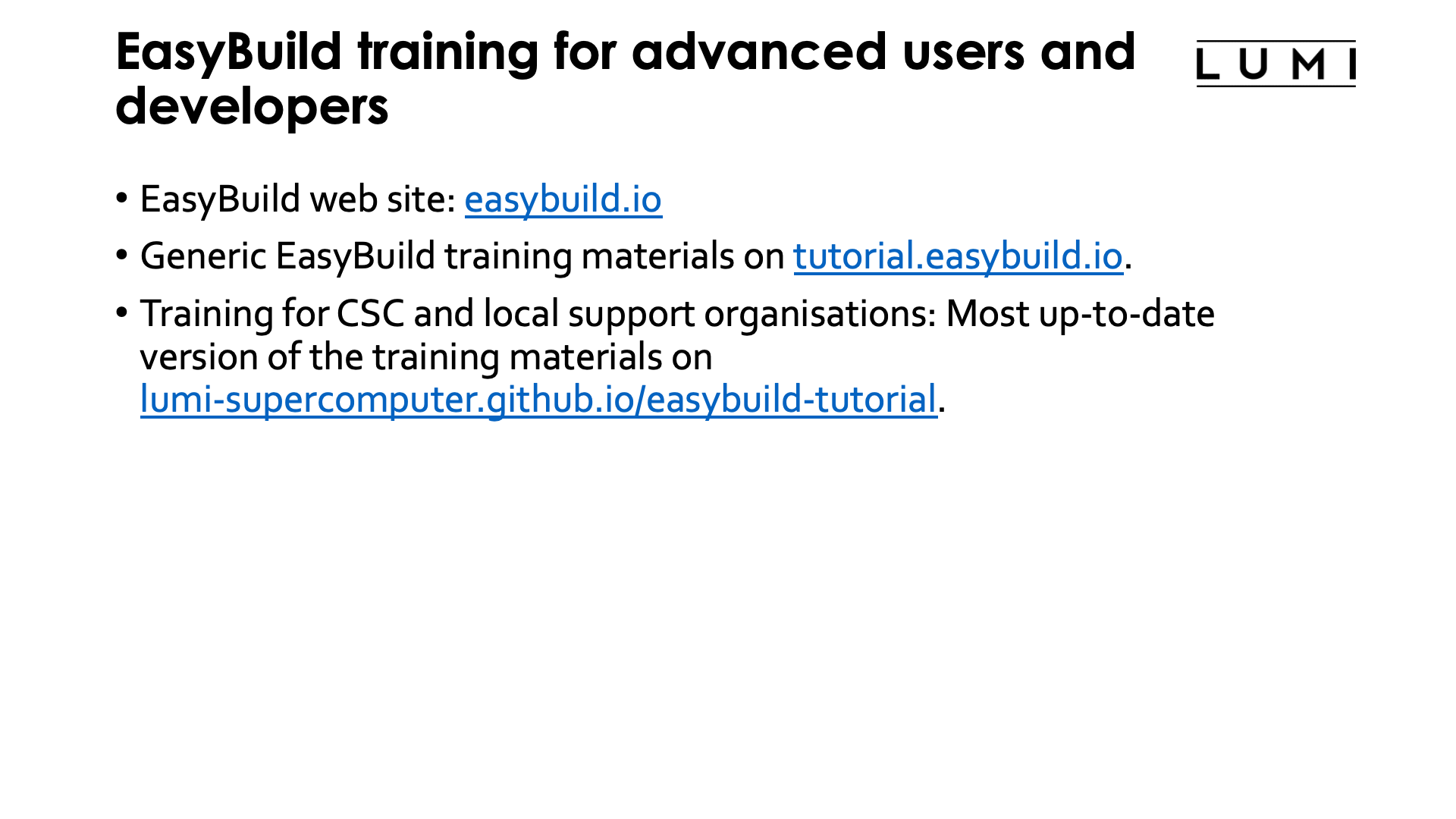 EasyBuild training