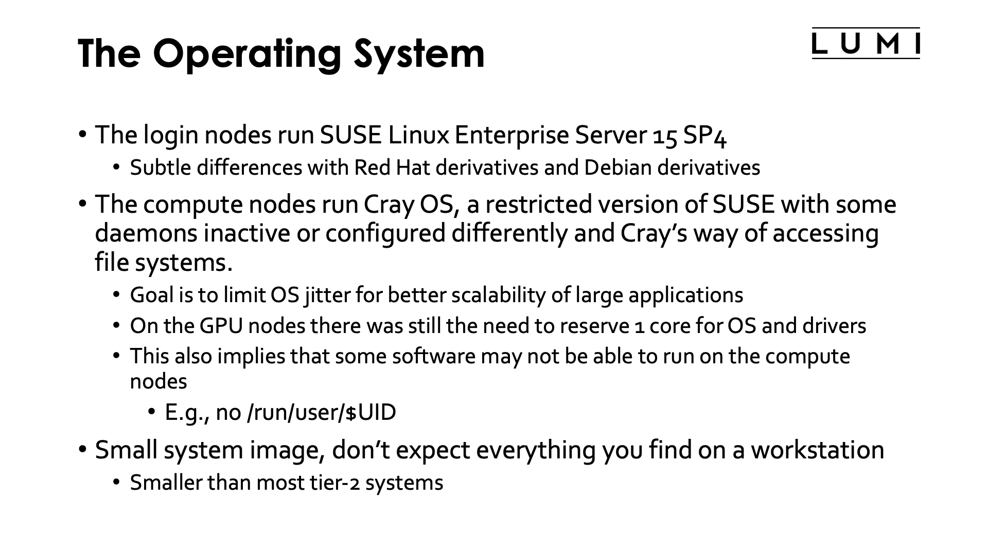 Slide The OS on LUMI