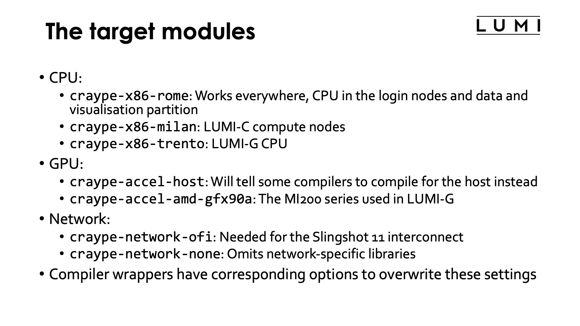 Slide Target modules