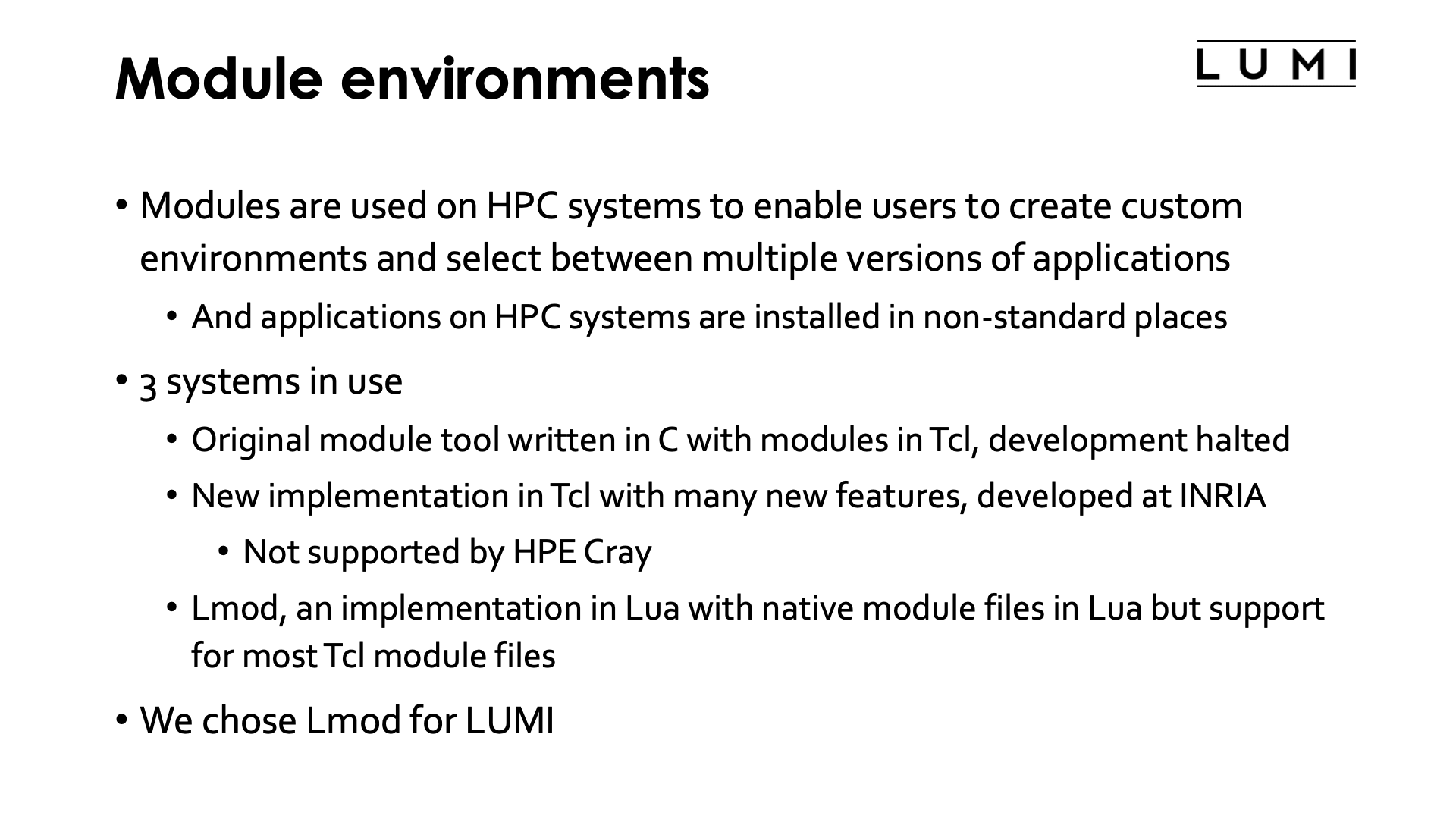 Module environments