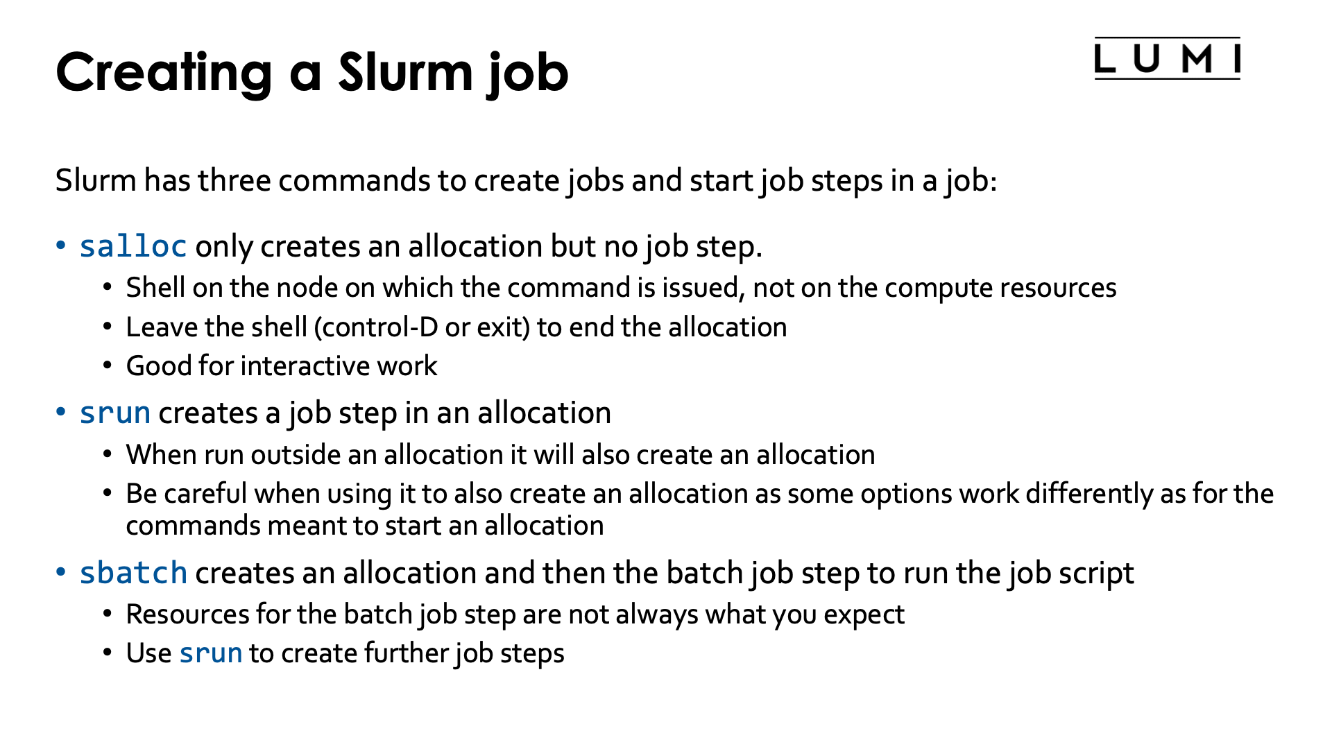 Slide Creating a Slurm job