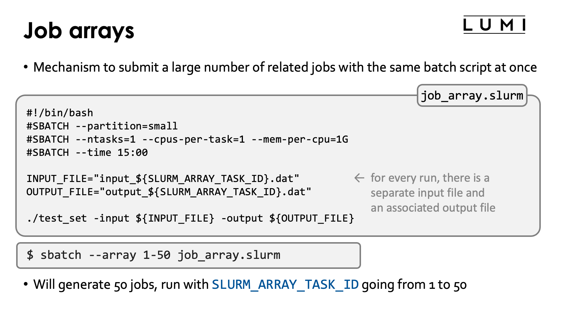 Slide Job arrays