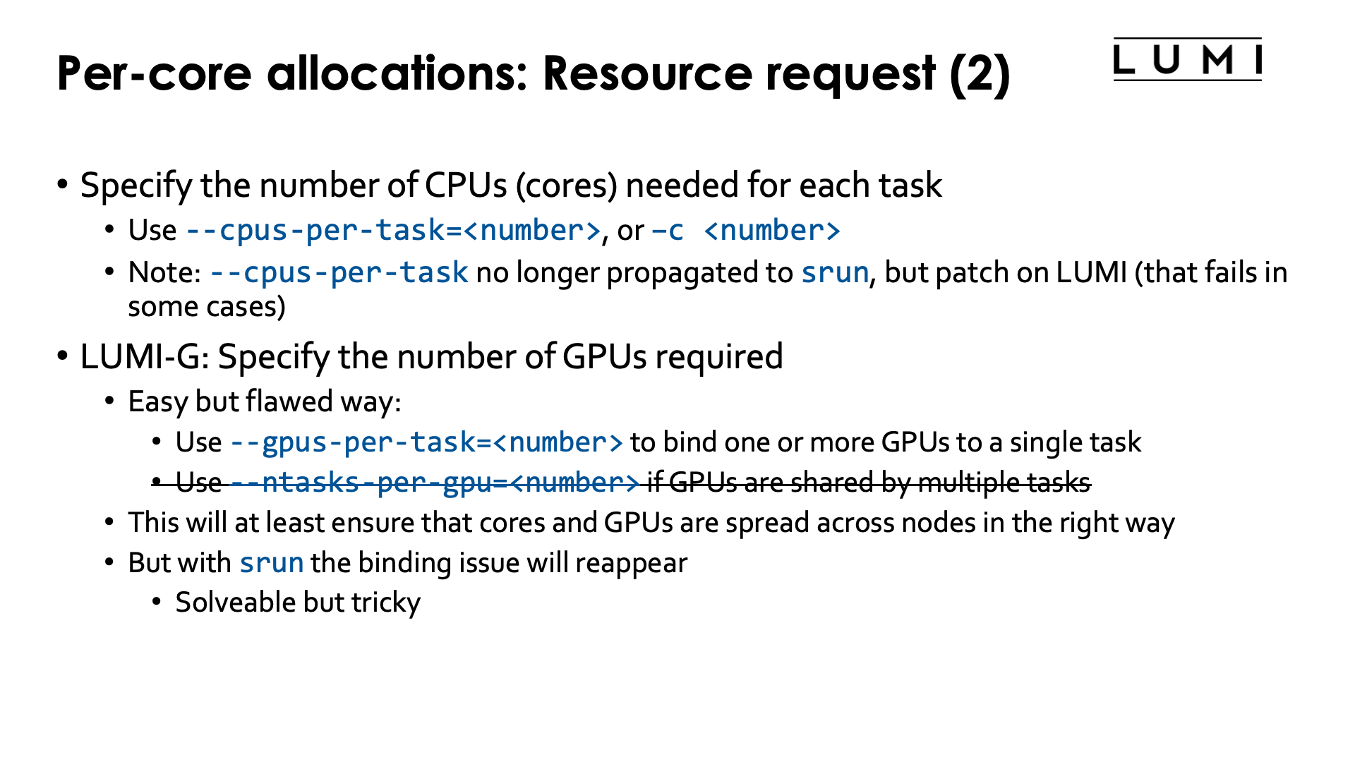 Slide Per core allocations: Resource request (2)