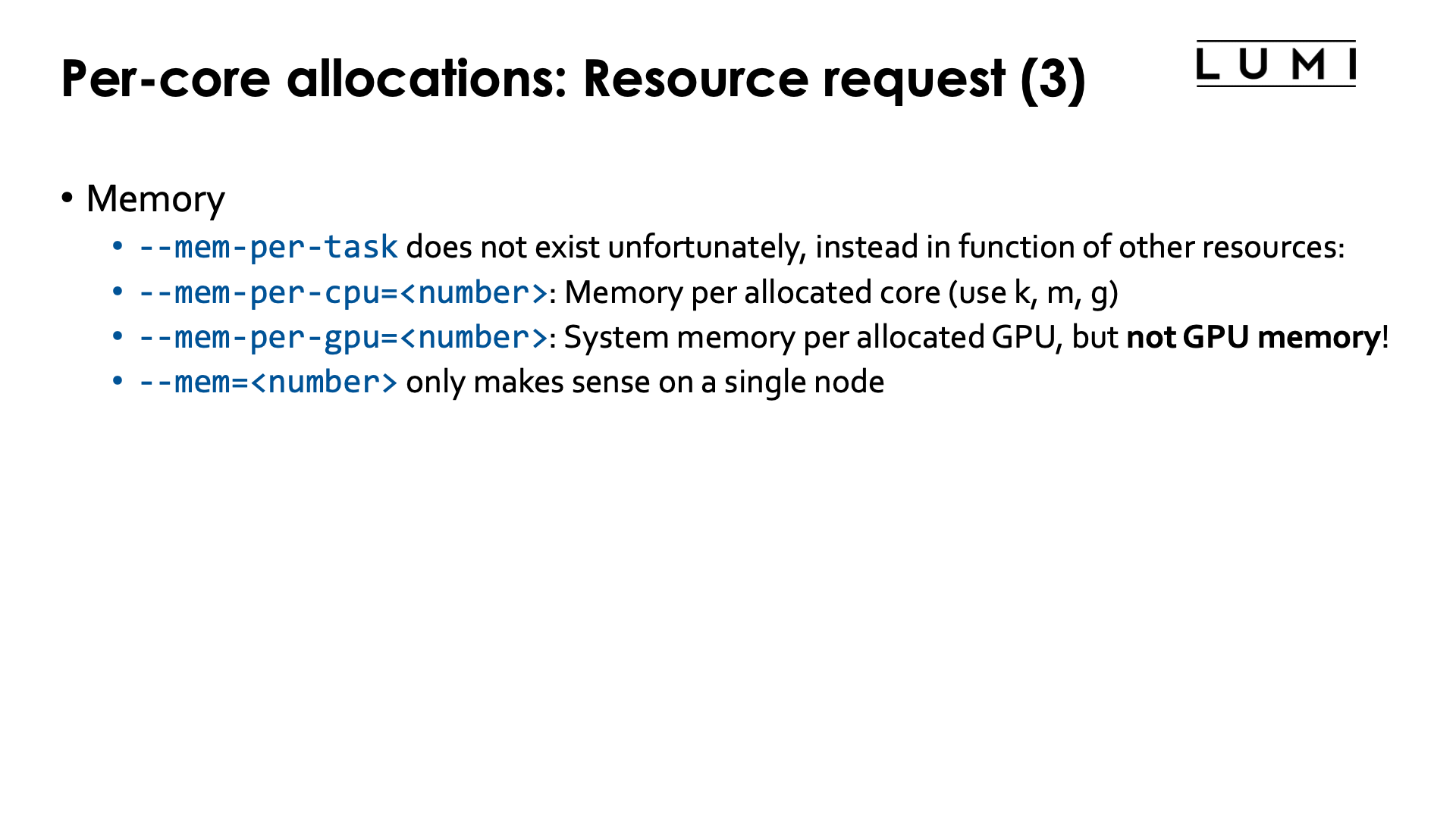 Slide Per core allocations: Resource request (3)