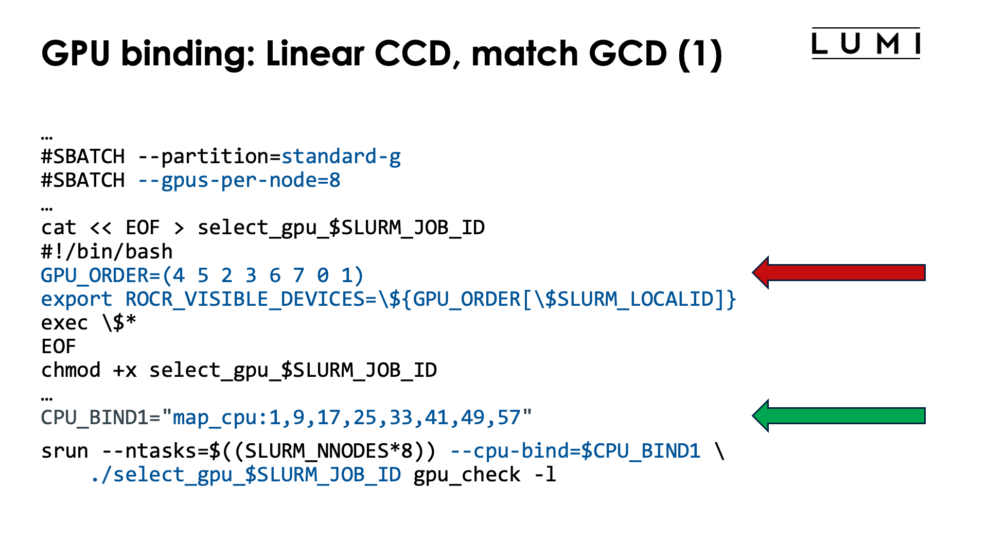 Slide GPU binding: Implementation: Linear CCD, match GCD, no OpenMP