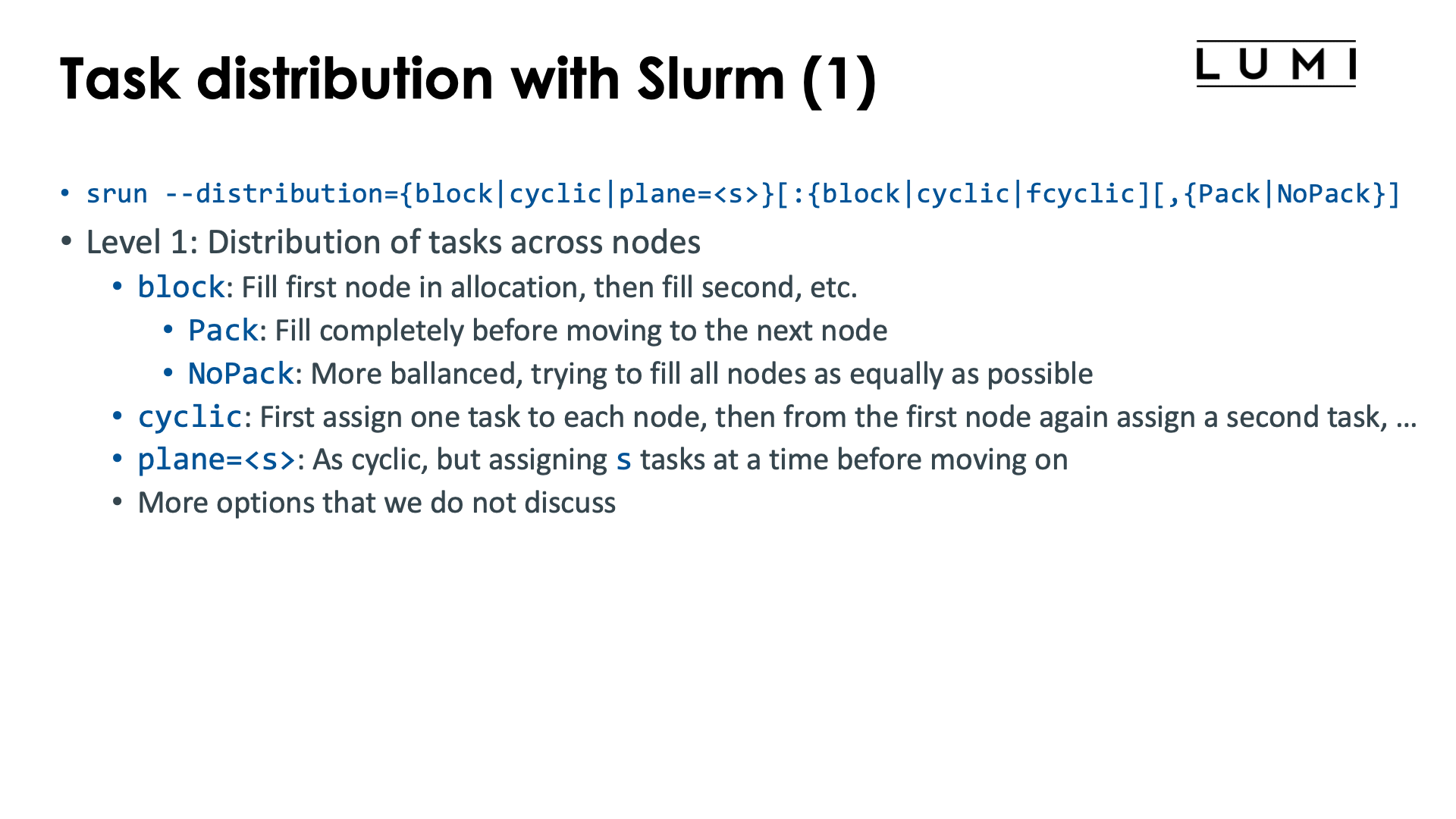 Slide Task distribution with Slurm