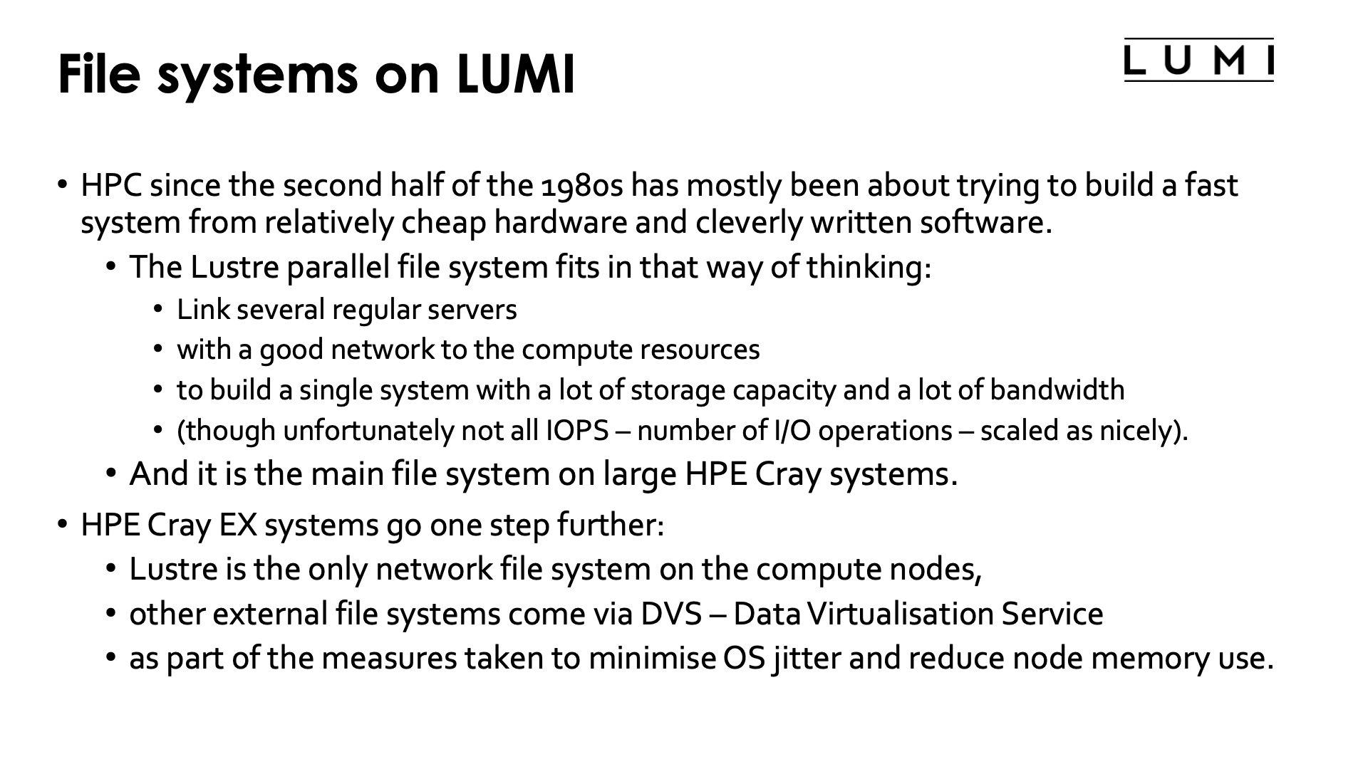 File systems on LUMI