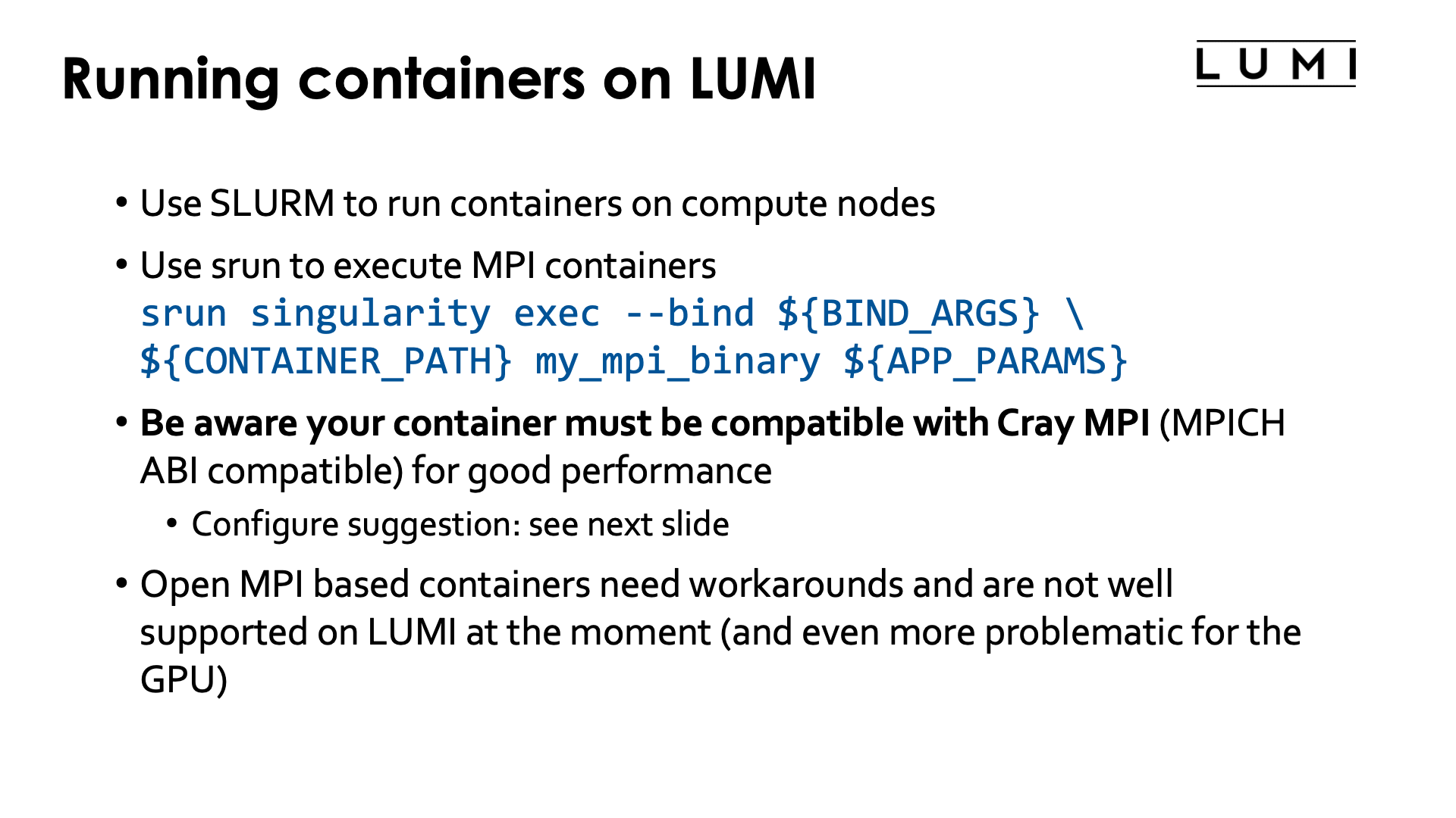 /running containers on LUMI