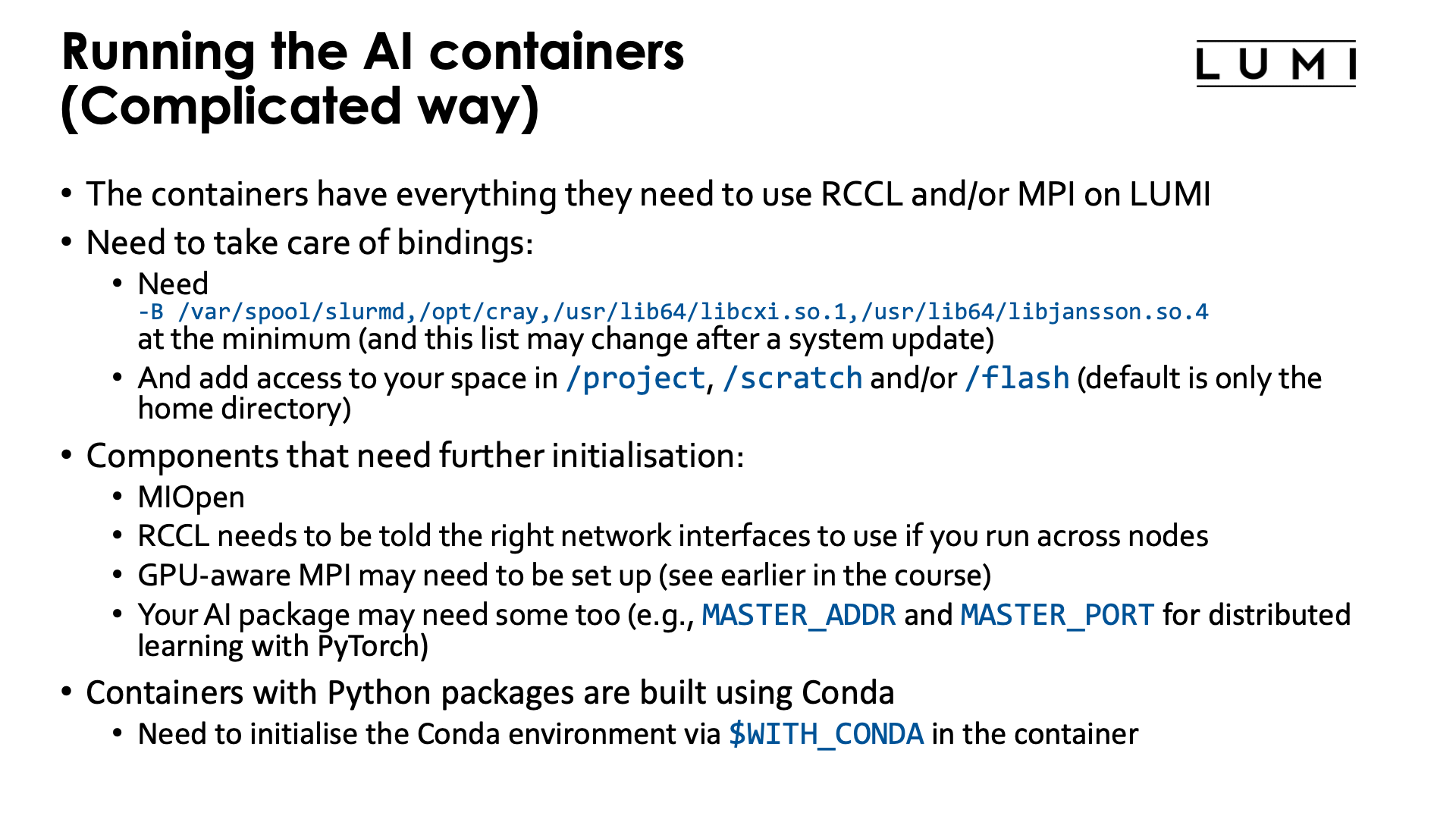 Running the AI containers without EasyBuild-generated module