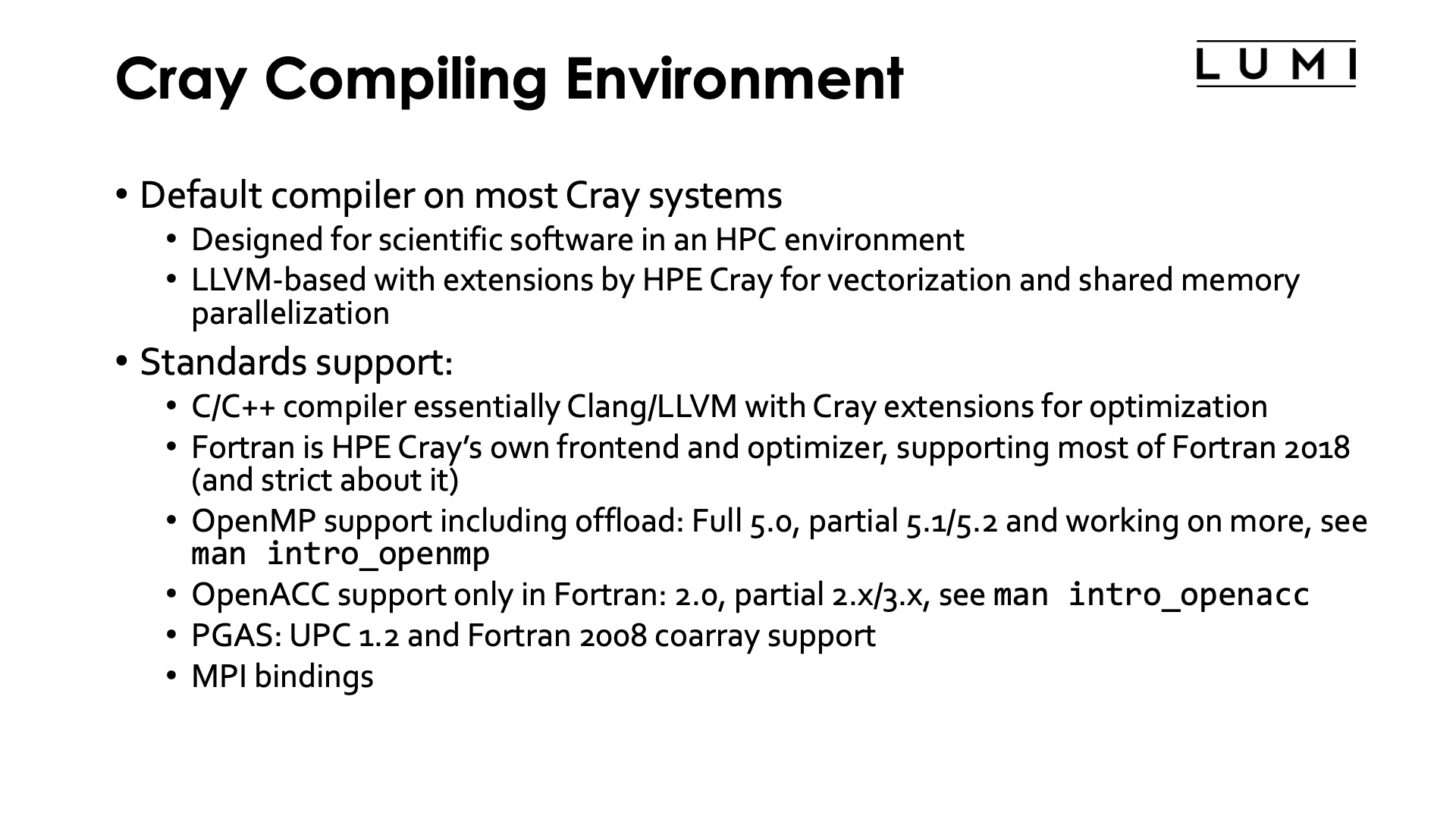 Slide Cray Compiling Environment