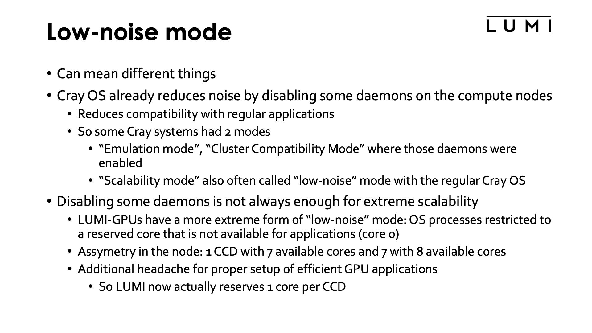 Slide Low-noise mode