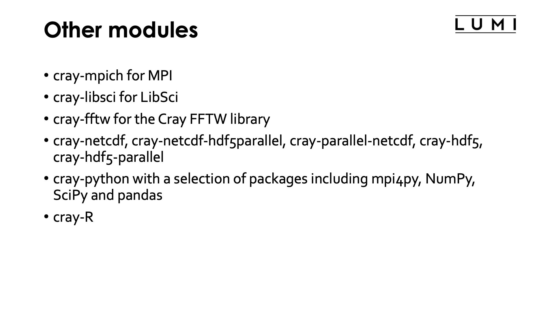 Slide Other modules