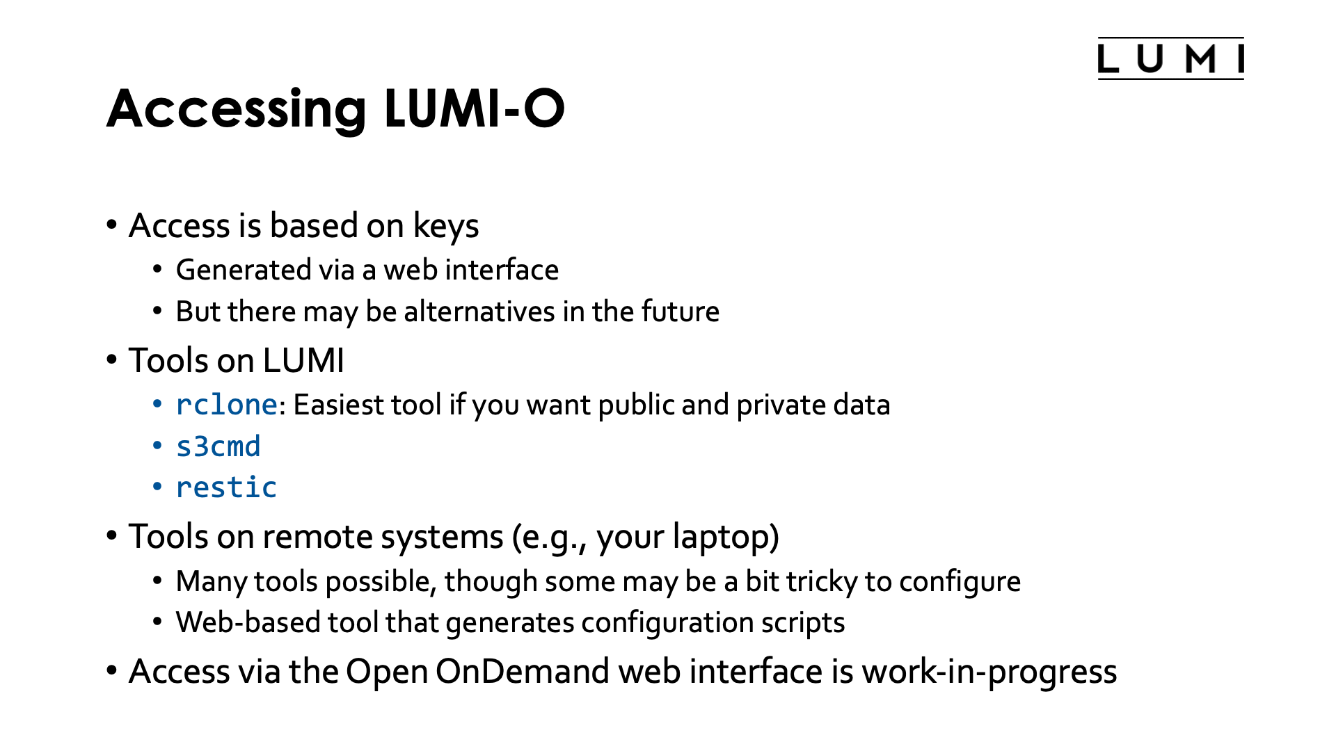 Slide Accessing LUMI-O