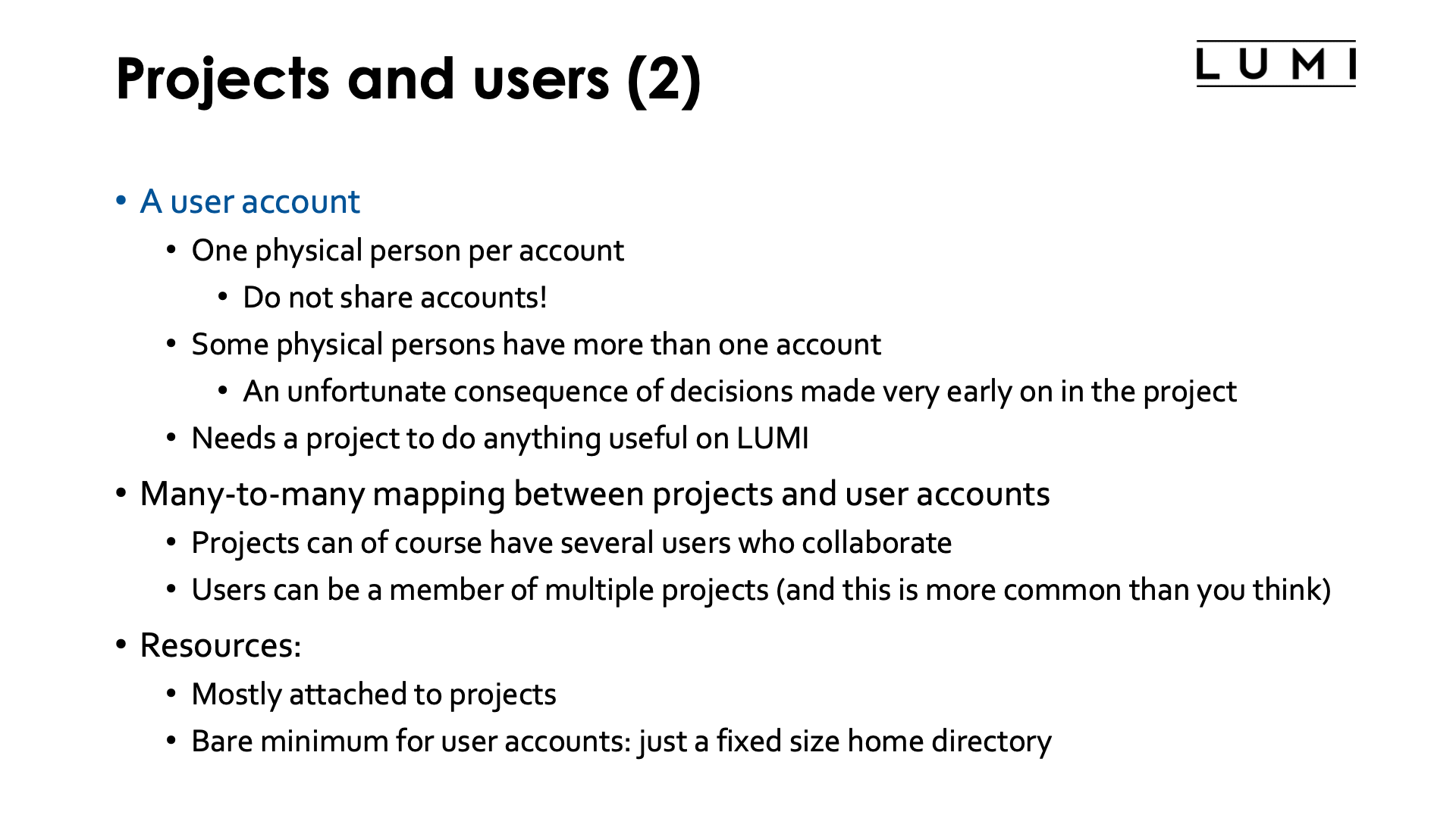 Slide Projects and users 2