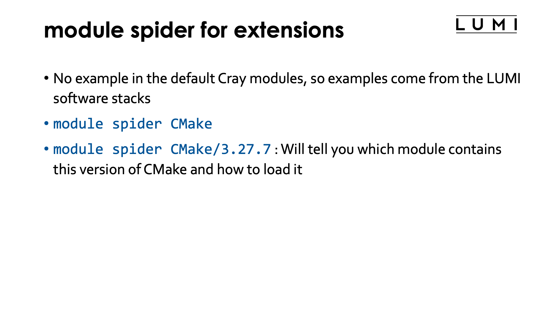 module spider for extensions