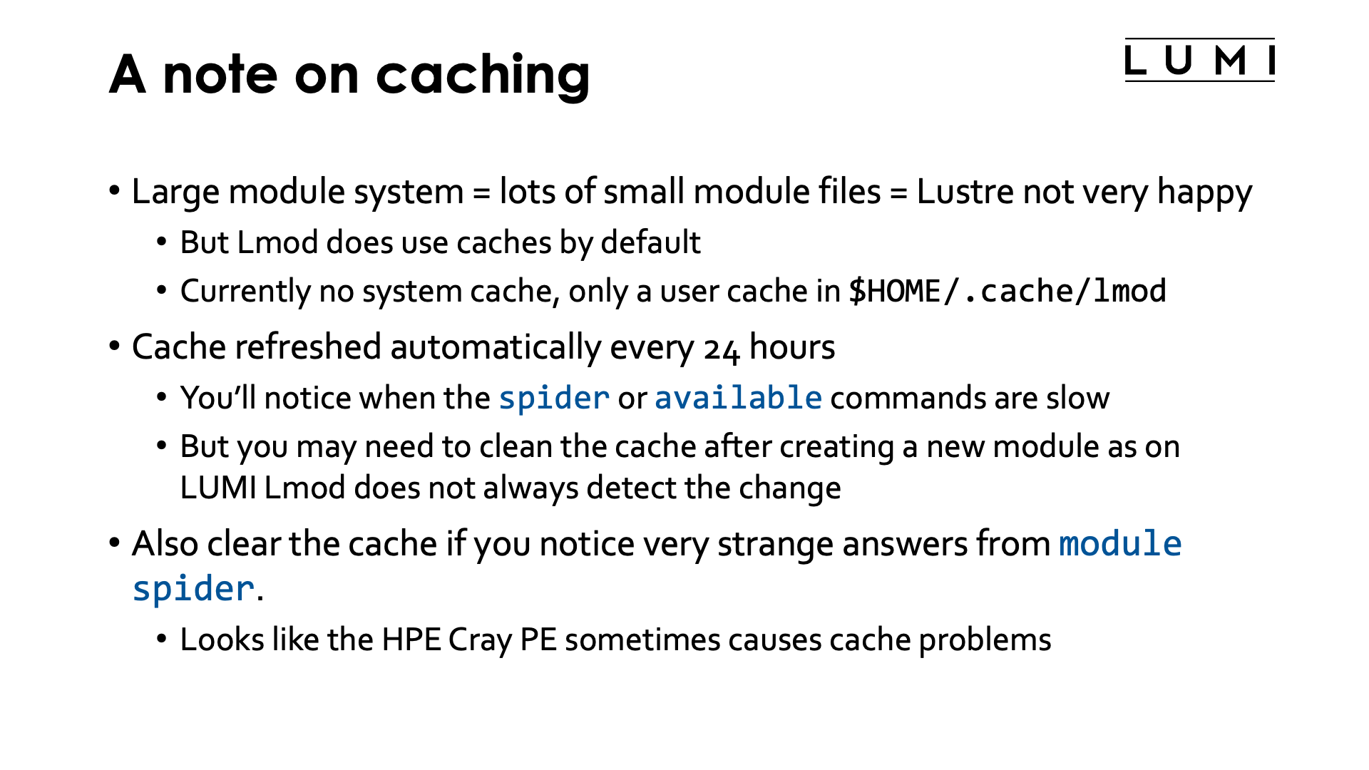 A note on caching