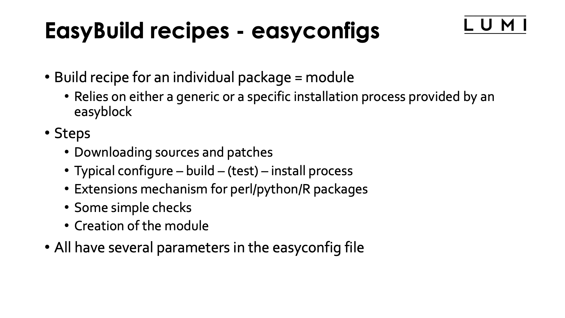 EasyBuild recipes - easyconfigs