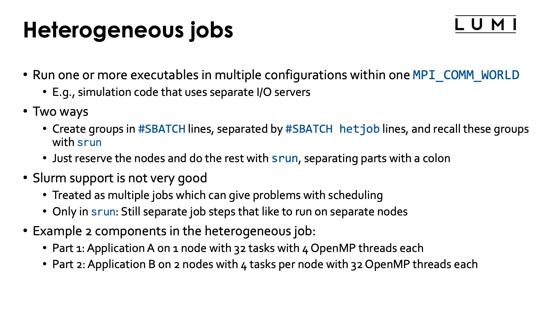 Slide Heterogeneous jobs