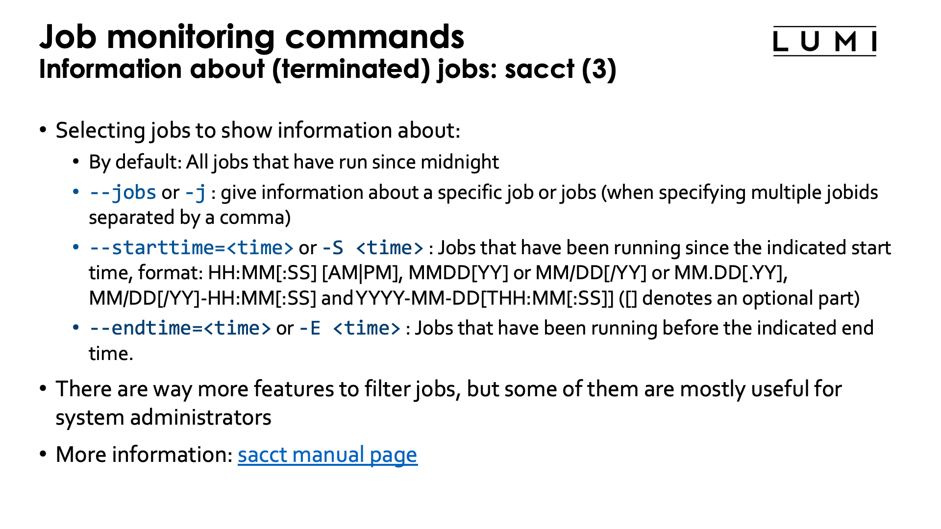 Slide Job information with sacct 3