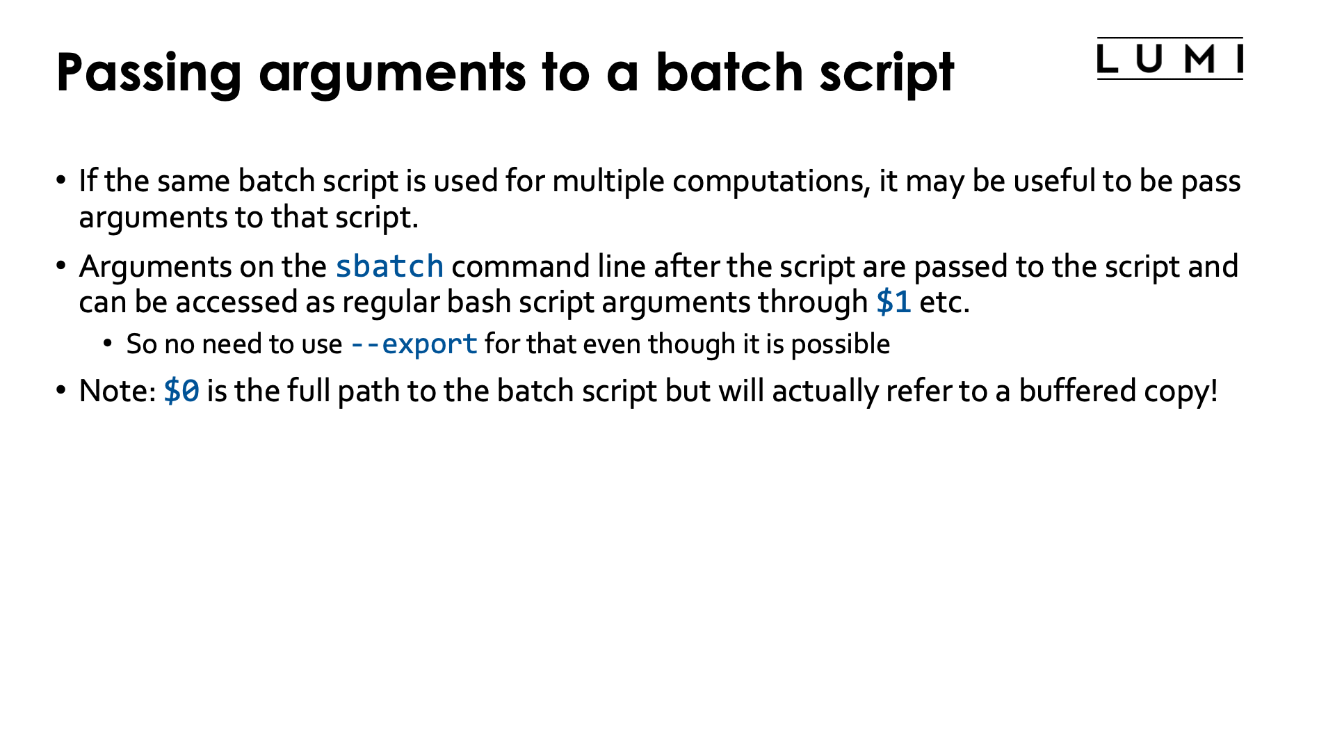 Slide Passing arguments