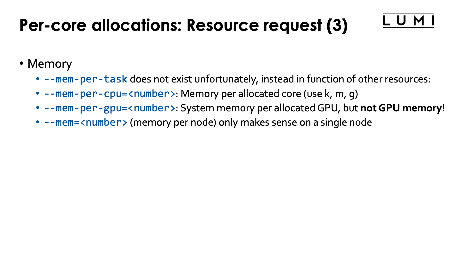 Slide Per core allocations: Resource request (3)