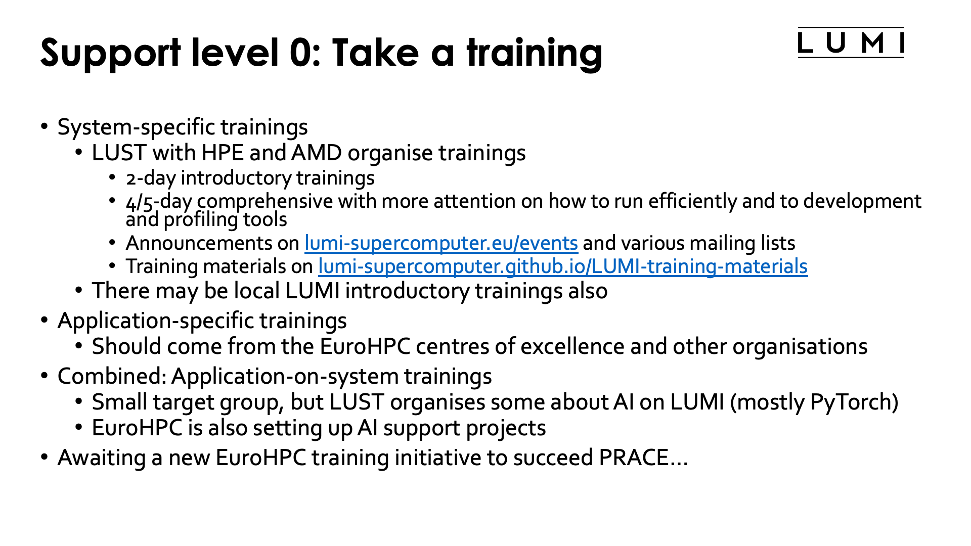 L0 support: Take a training!
