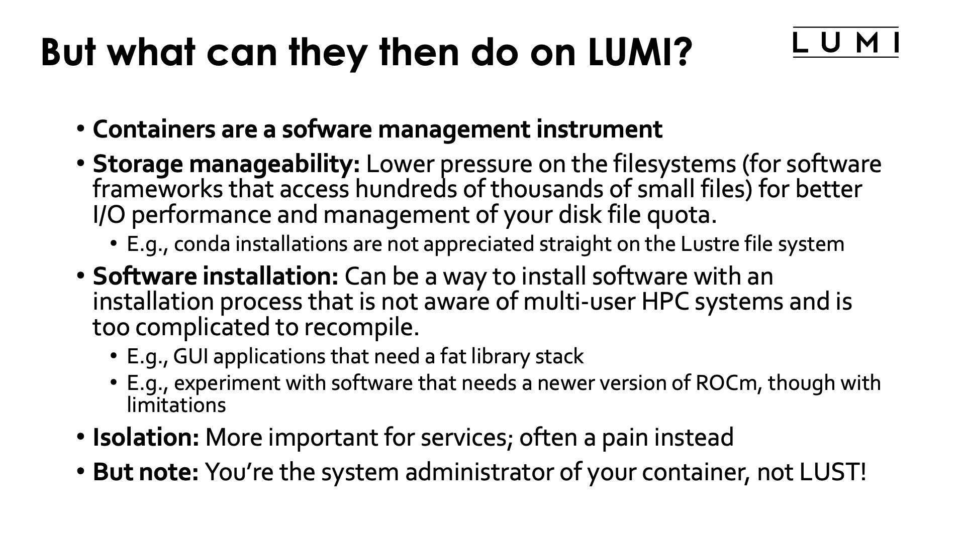 But what can they then do on LUMI?