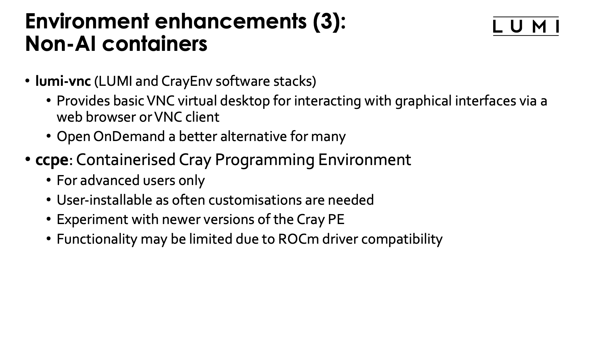 Environment enhancements (3)