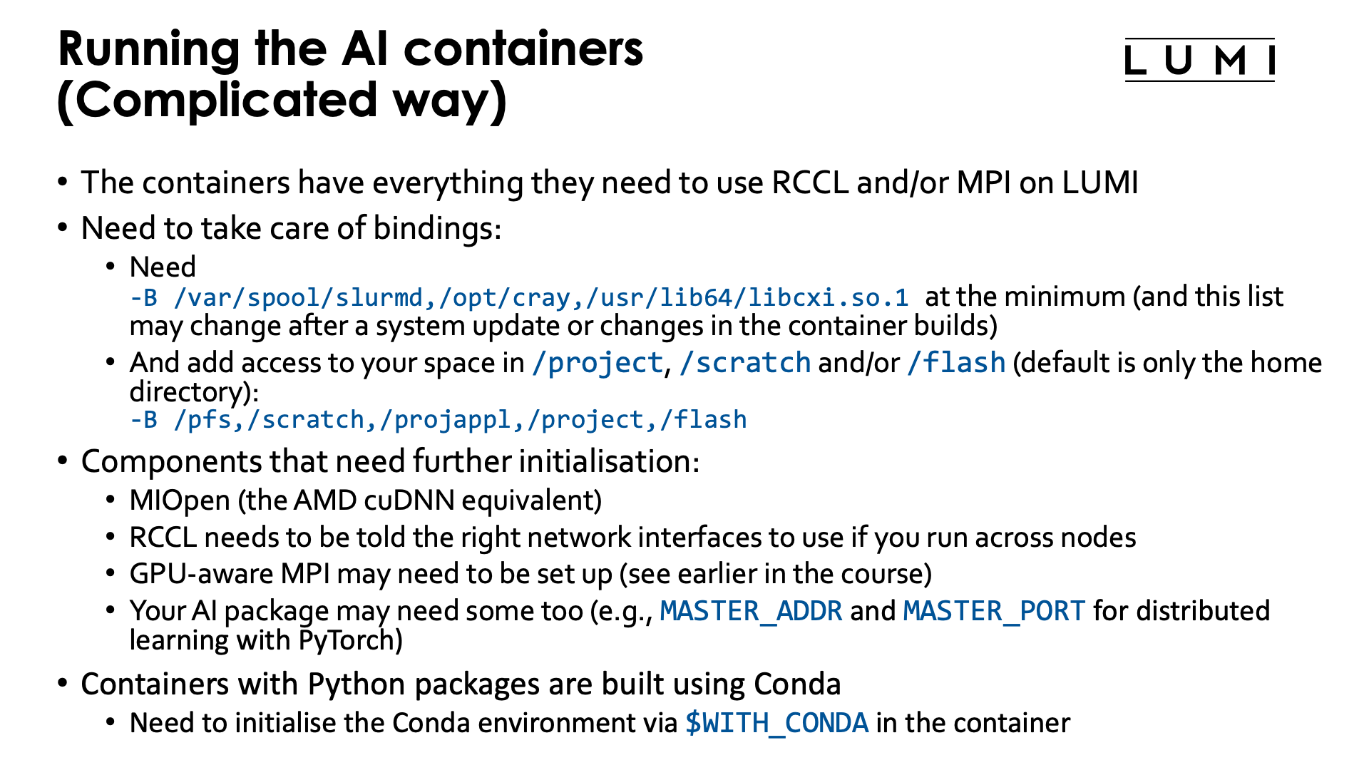 Running the AI containers without EasyBuild-generated module