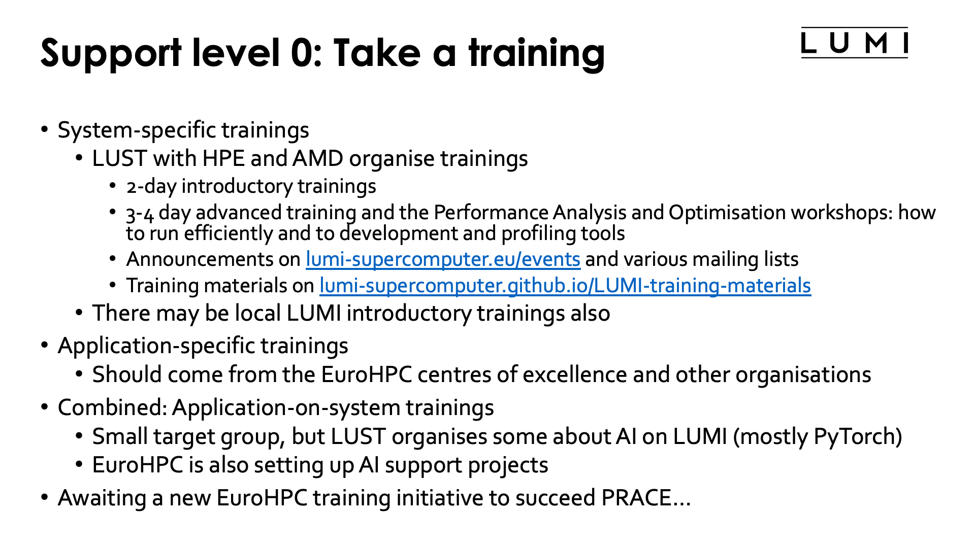 L0 support: Take a training!