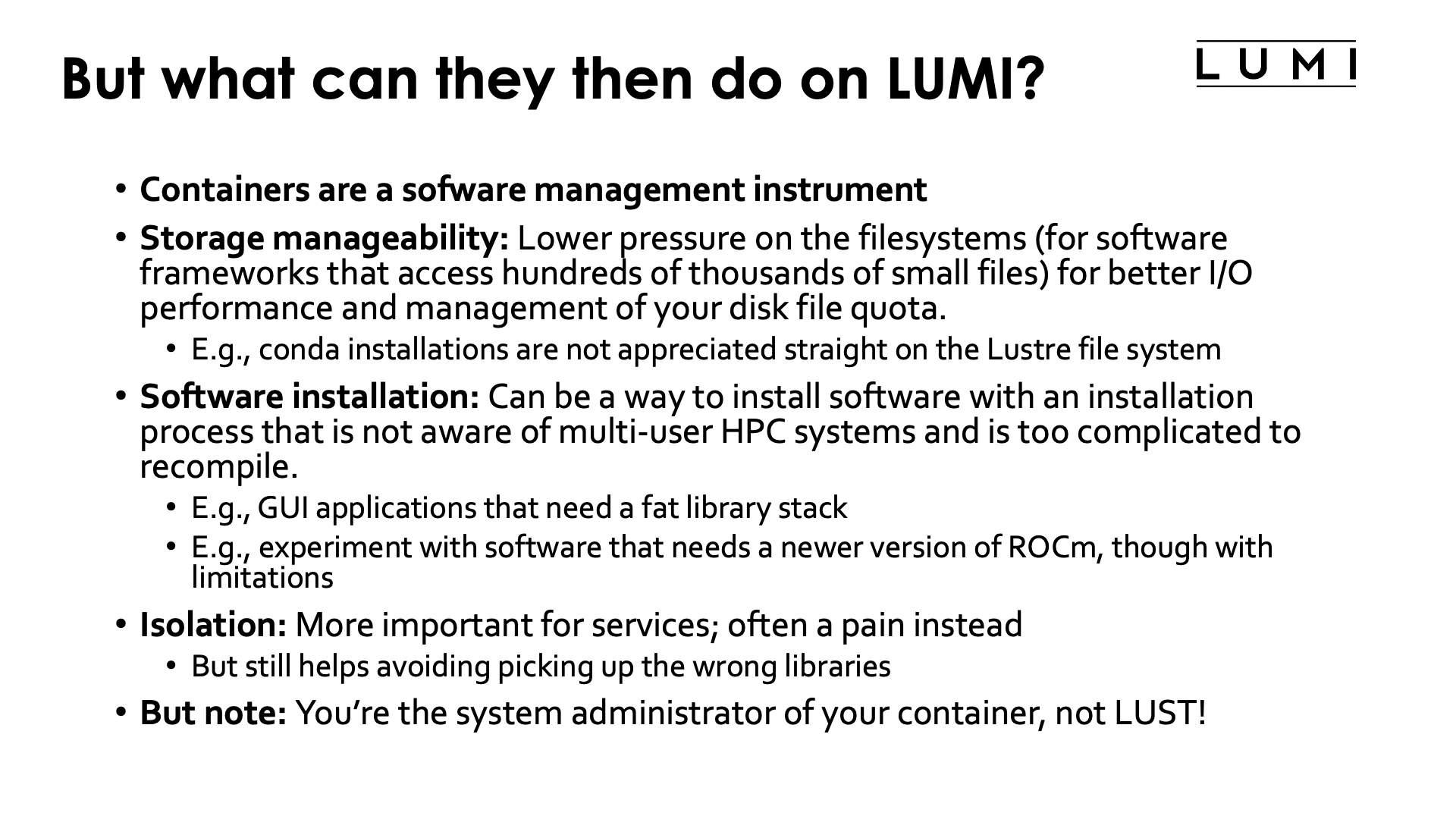 But what can they then do on LUMI?