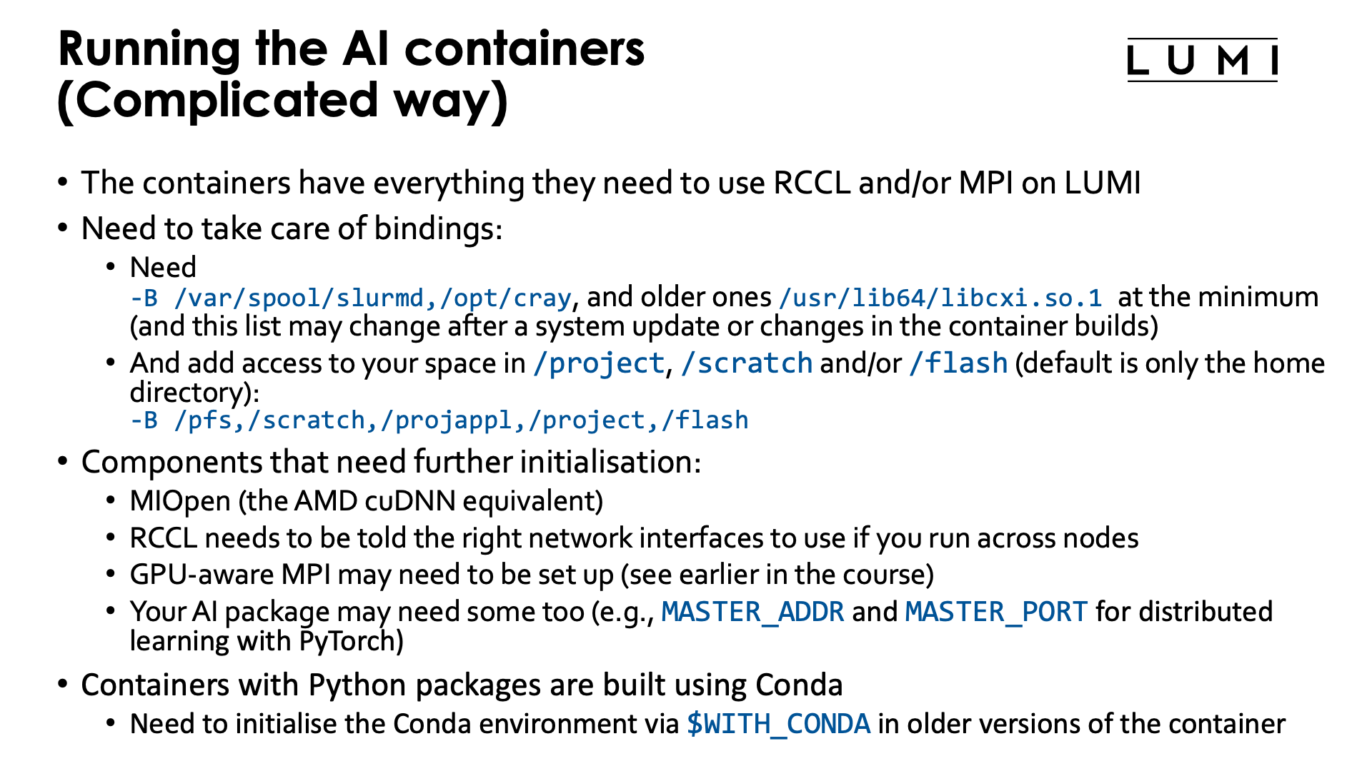 Running the AI containers without EasyBuild-generated module
