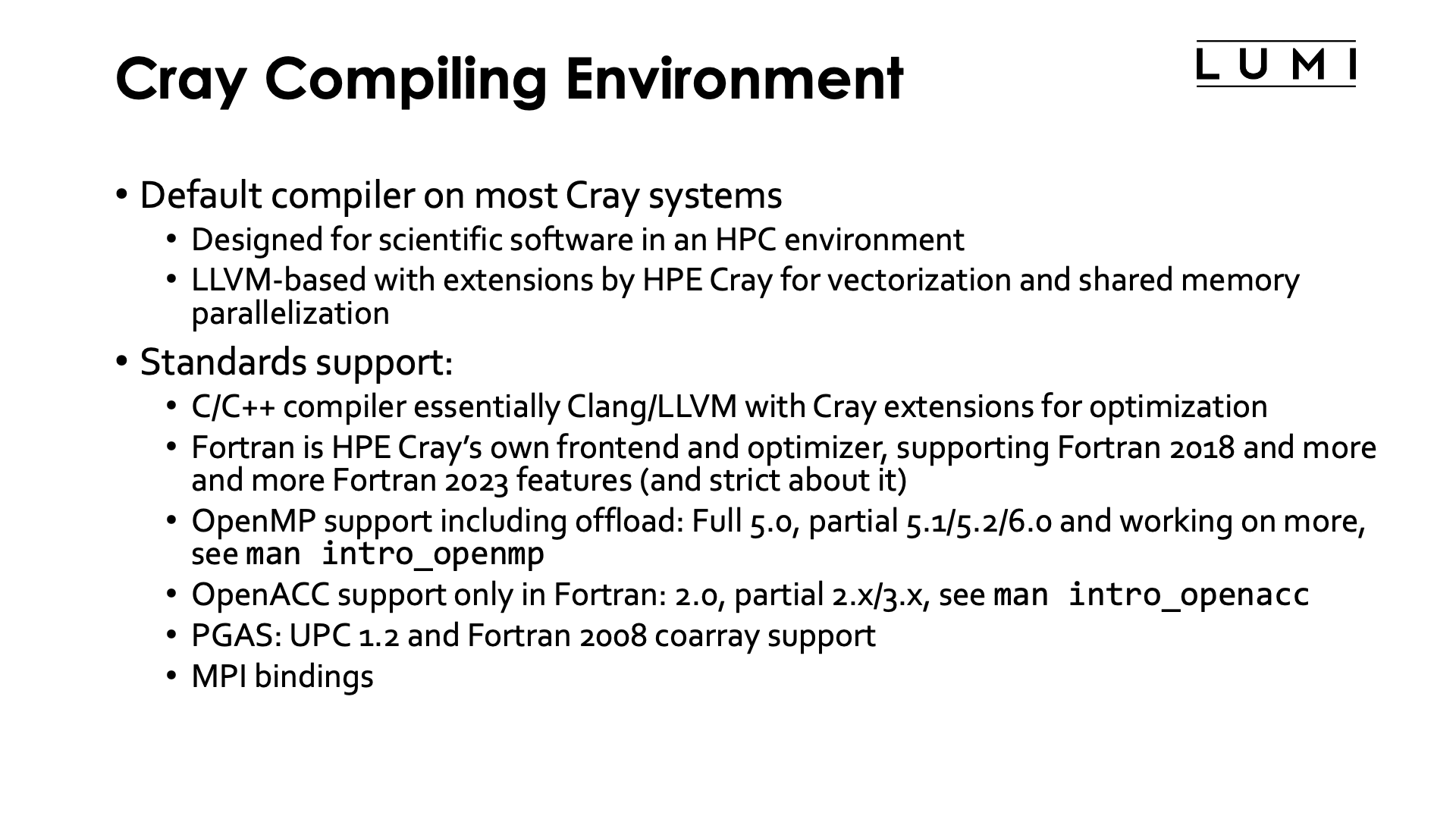 Slide Cray Compiling Environment