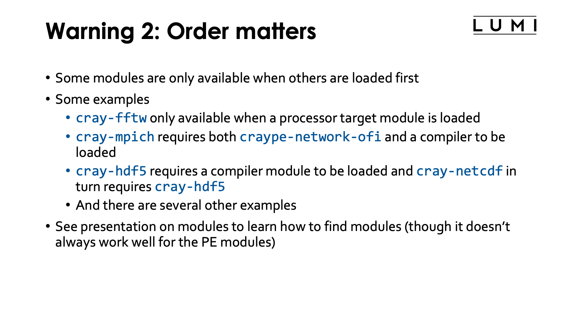 Slide Order of loading modules