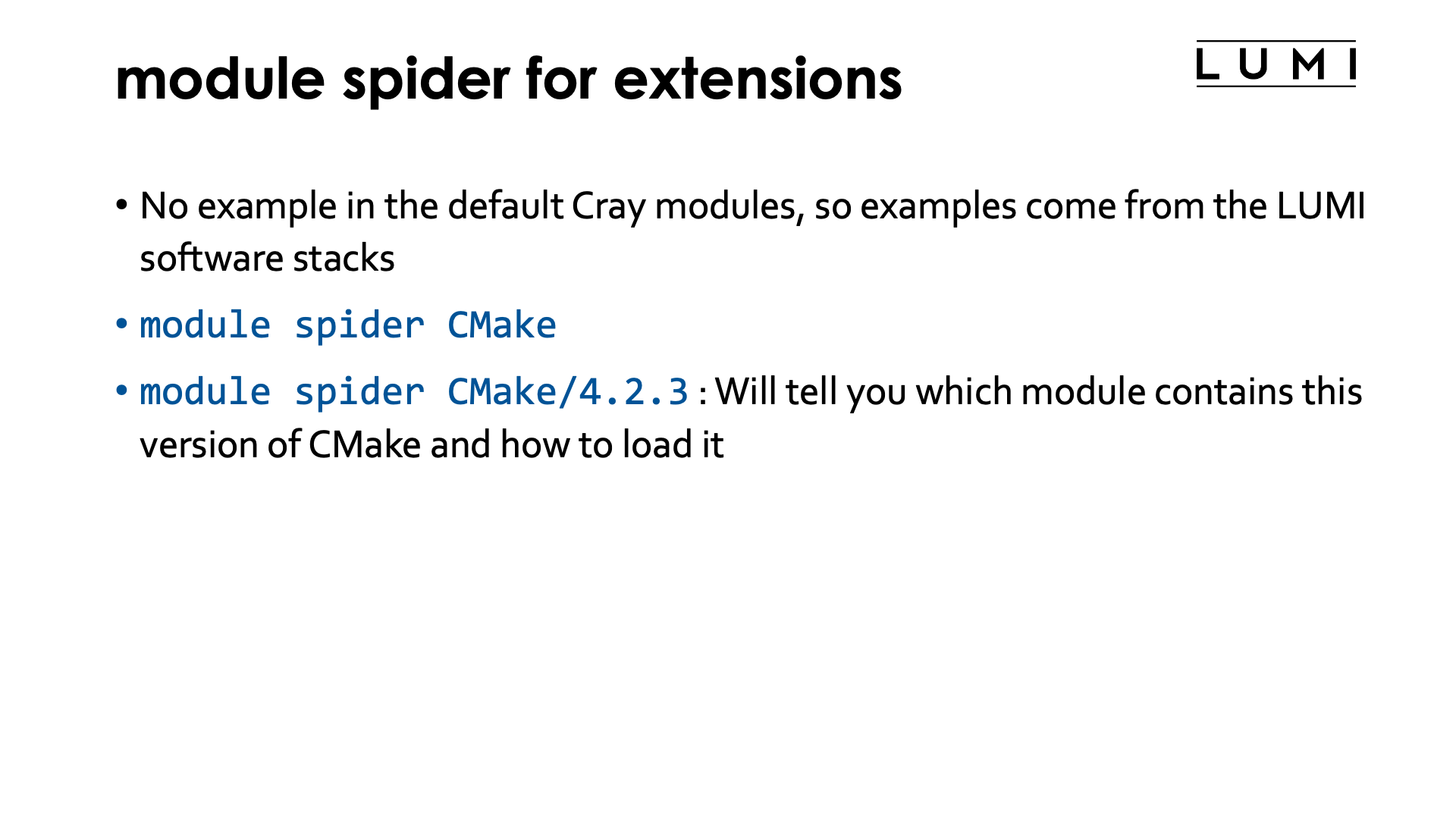 module spider for extensions
