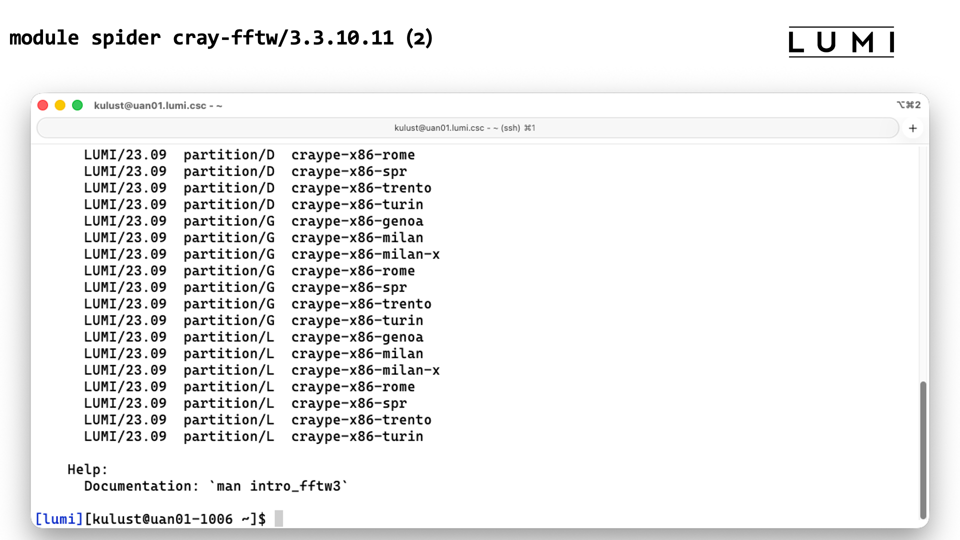 module spider cray-fftw/3.3.10.11
