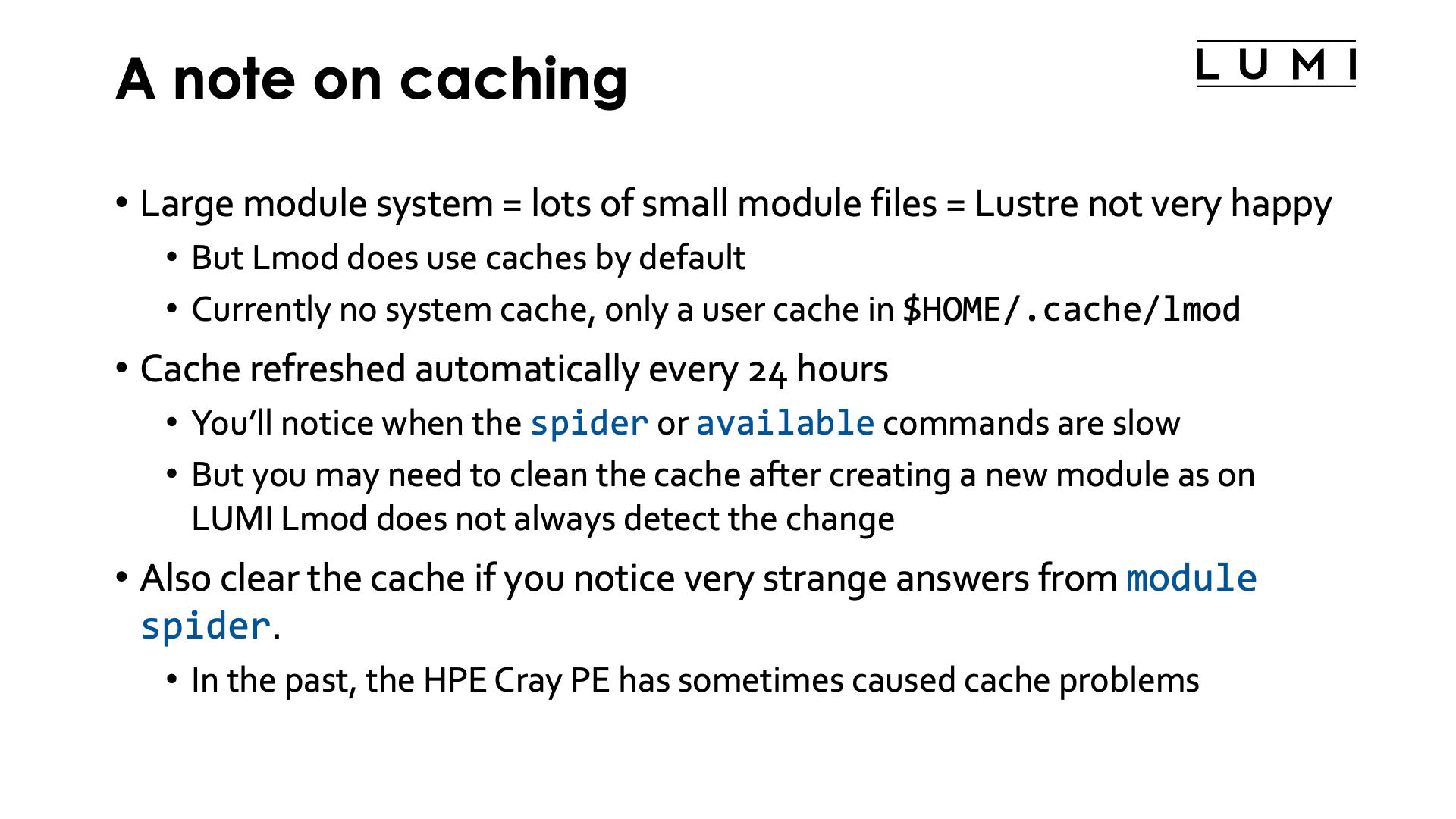 A note on caching