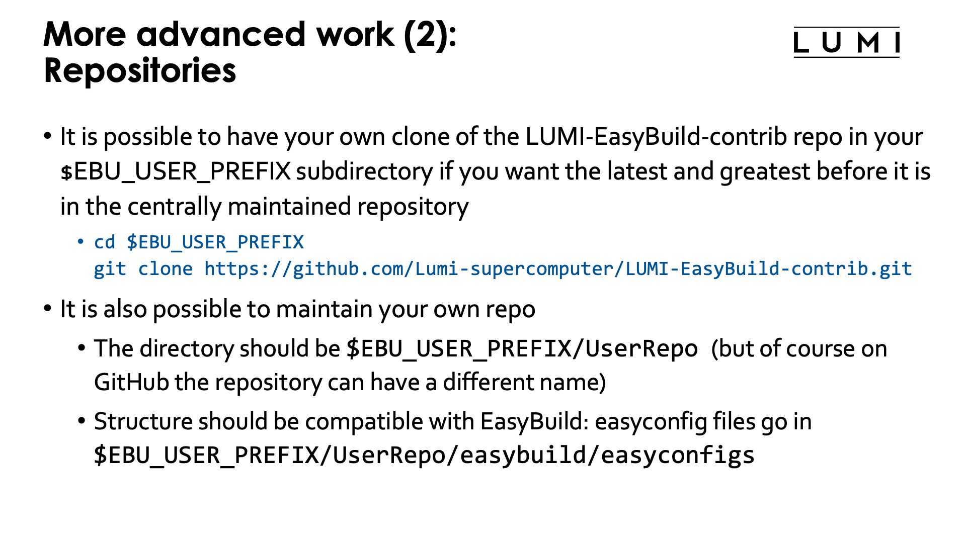 More advanced work (2): Repositories