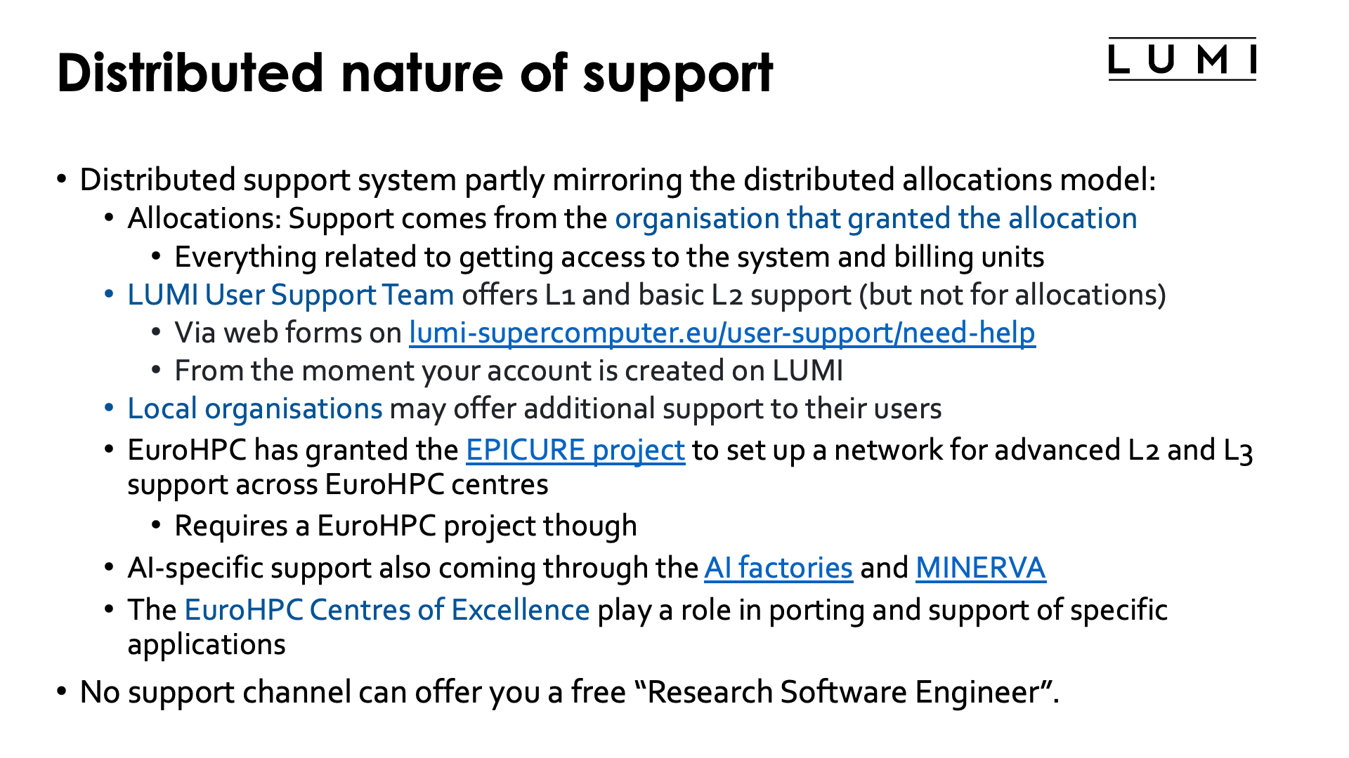 Distributed nature of support (1)