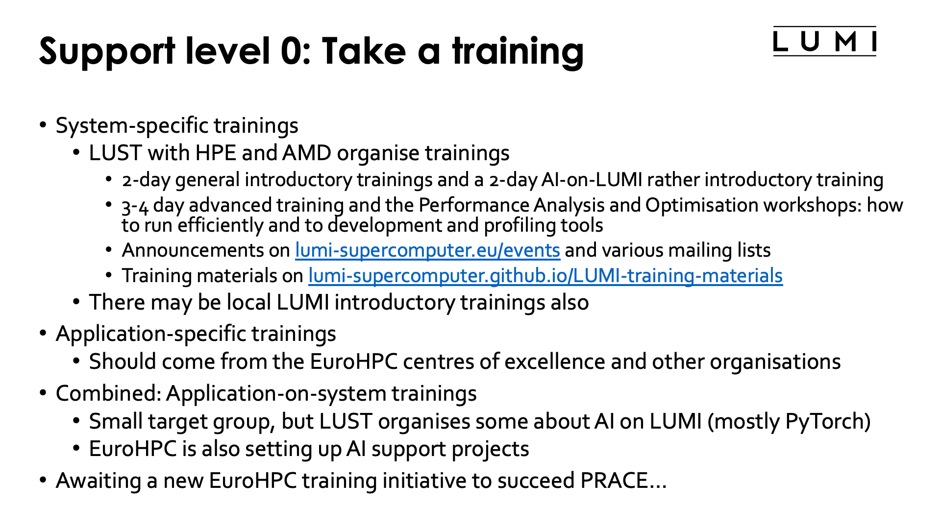 L0 support: Take a training!
