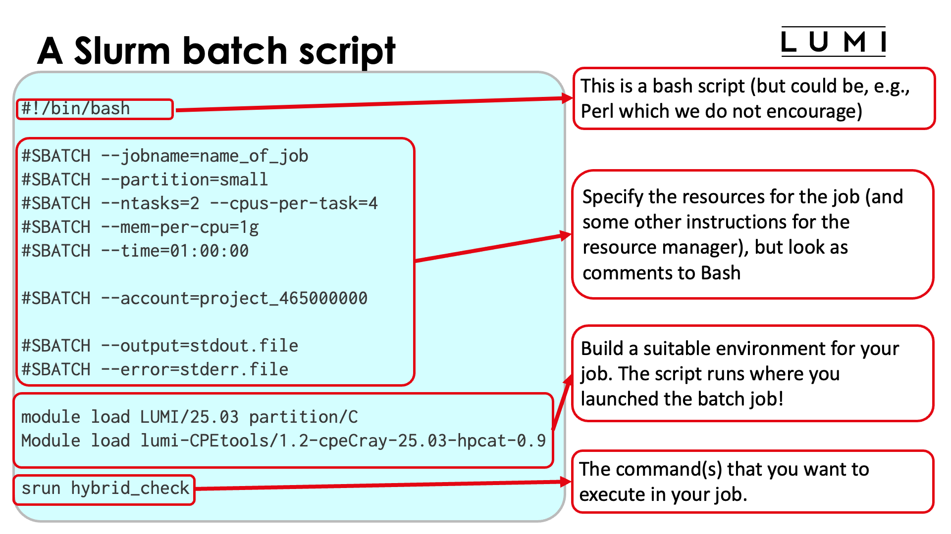 Slide A Slurm batch script